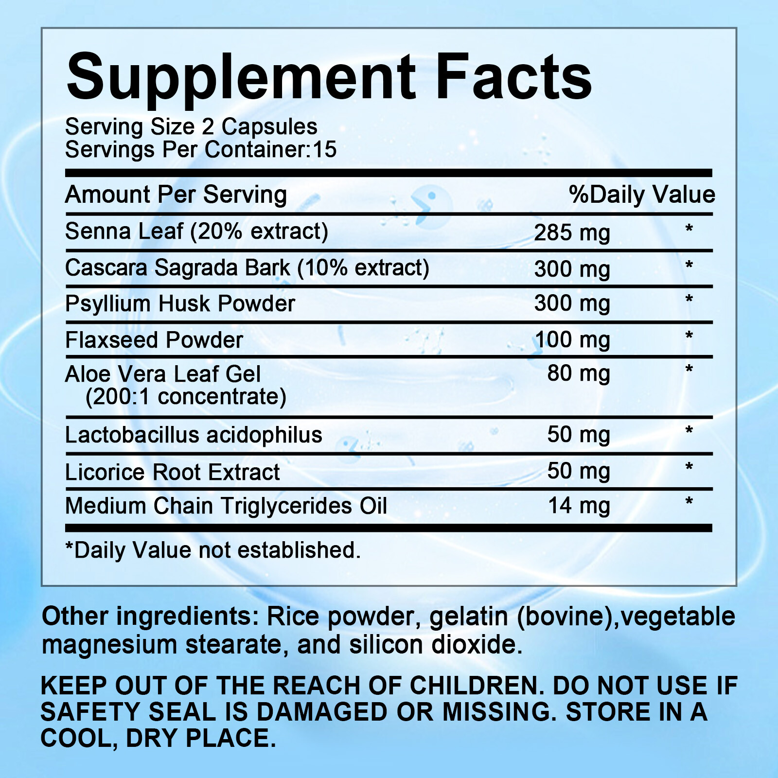 Gut and Colon Support 15 Day Cleanse Detox Colon Cleansing Capsules