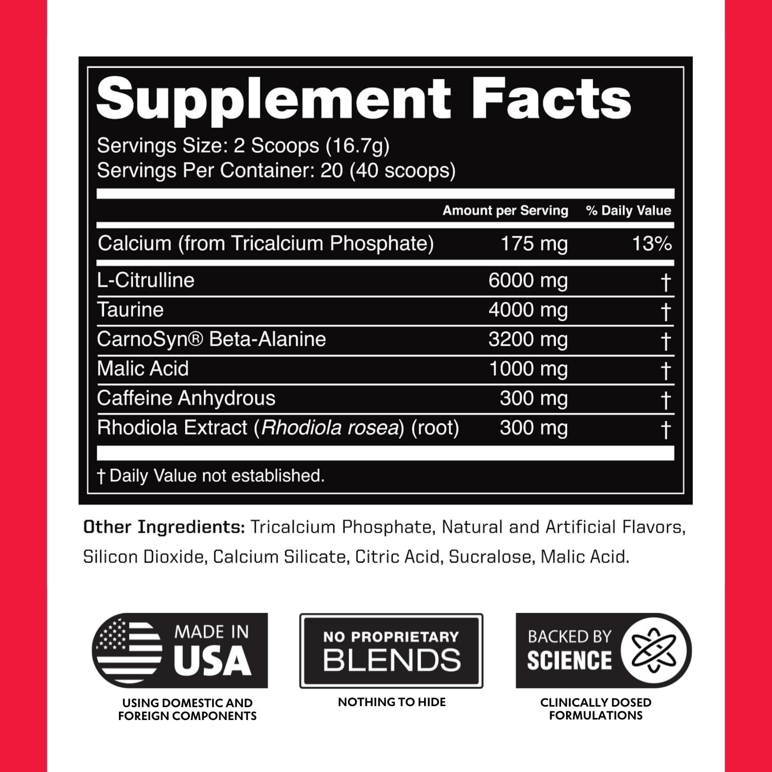 Creatine-Free Pre-Workout Powder for Men & Women – Nootropic Energy Boost, Citru