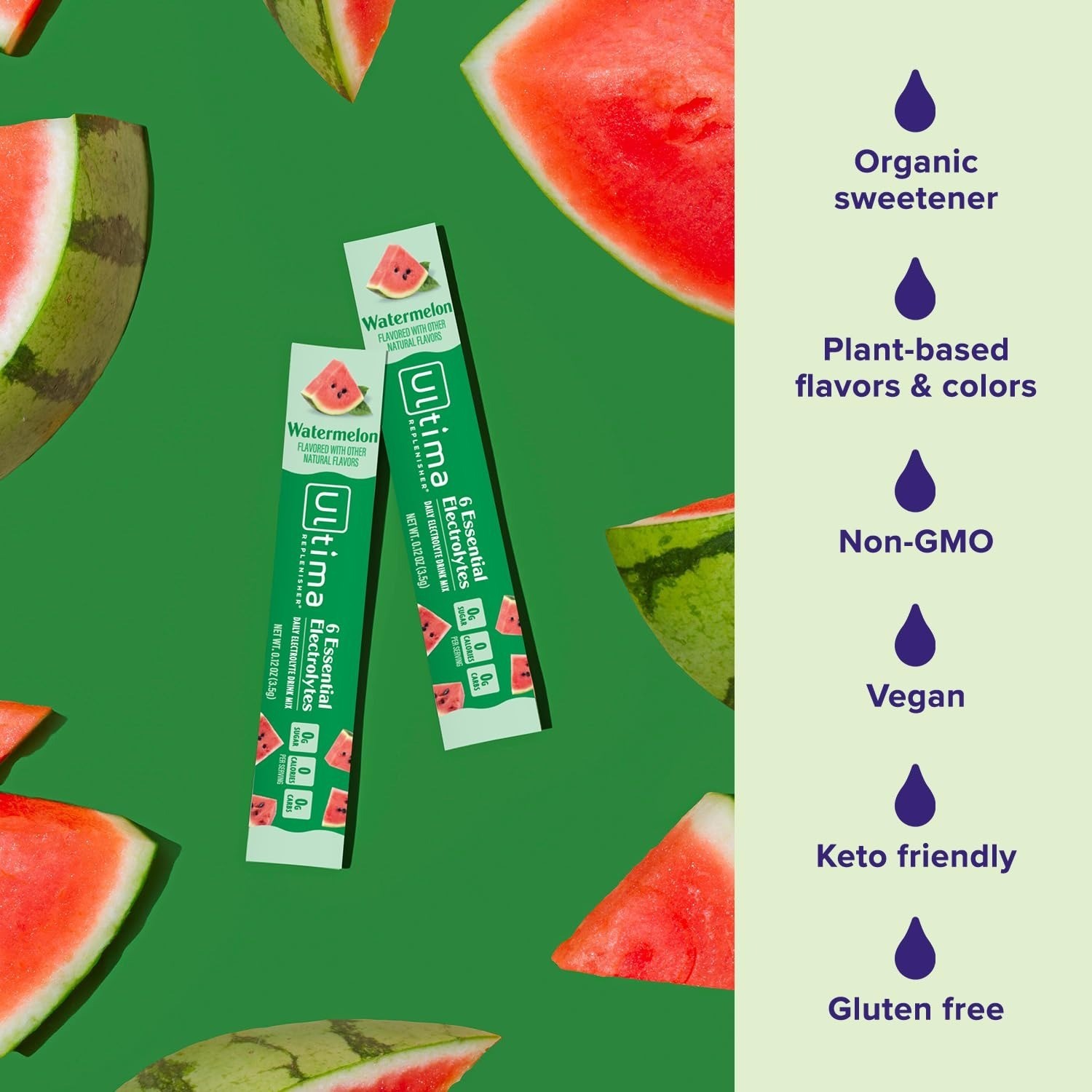 Ultima Replenisher Electrolyte Powder – Watermelon, 20 Stickpacks