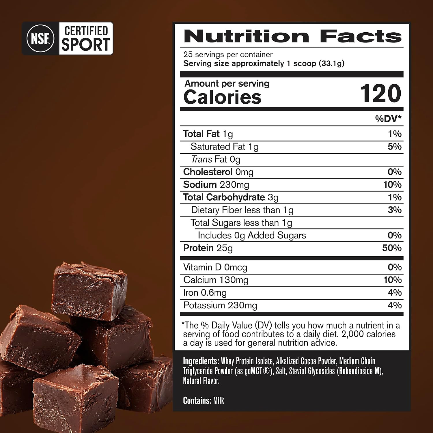 , BPN Whey Protein Isolate, Fudge Chocolate, 25G Protein per Serving, 25 Serving