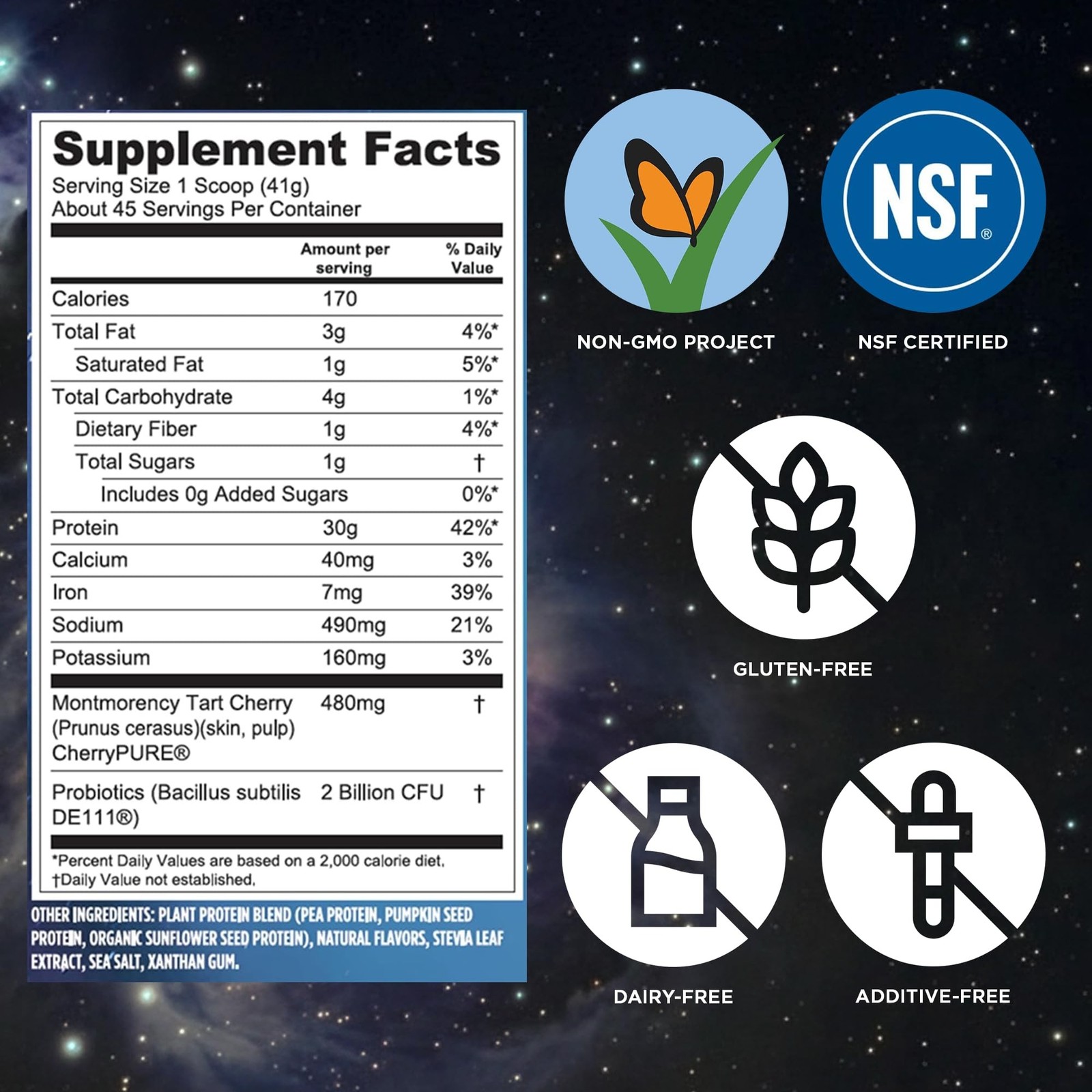 Vega Protein + Recovery, Vanilla – 30g Vegan Protein, Dairy & Gluten Free,