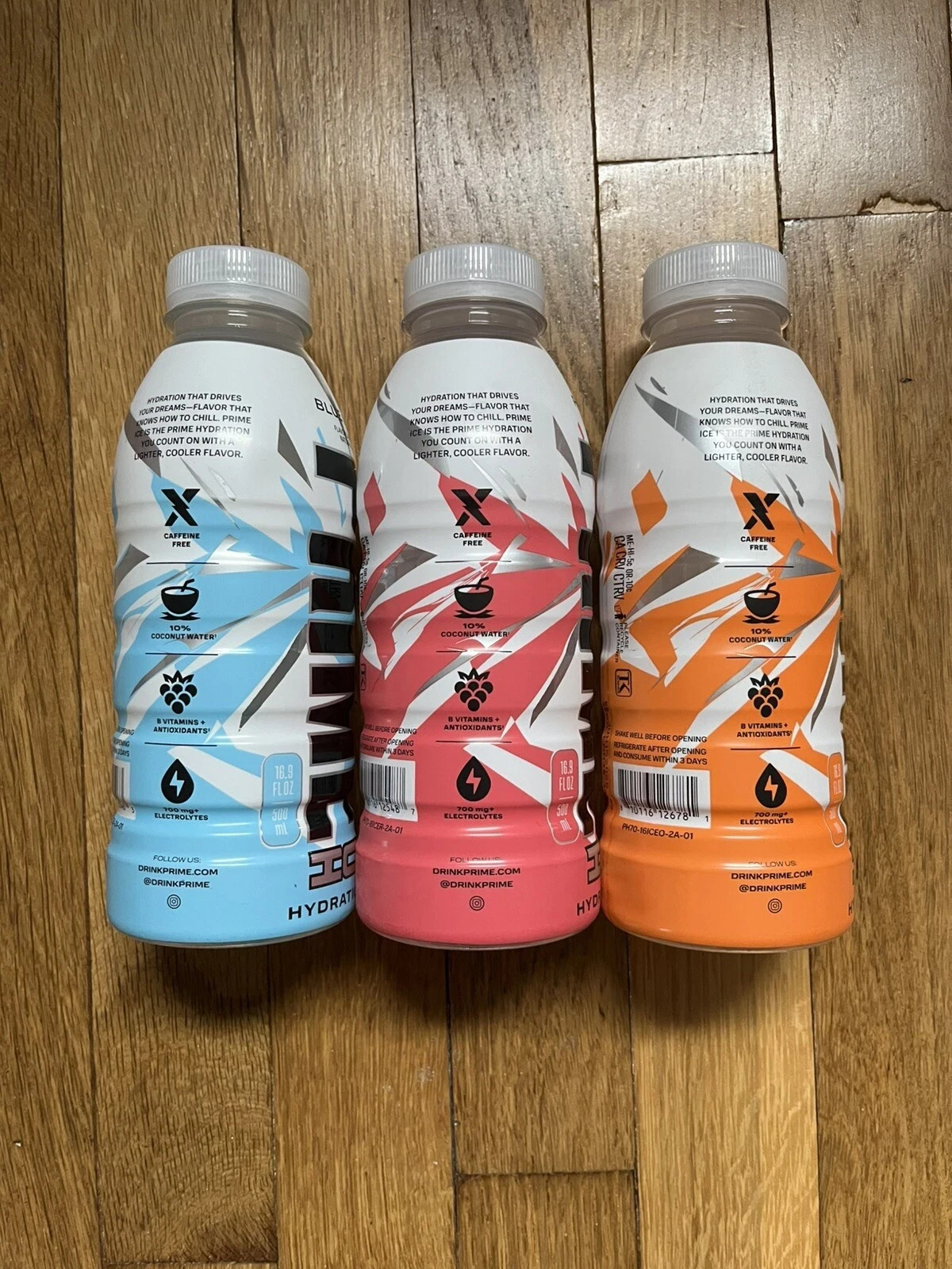 PRIME Hydration ICE BUNDLE Blue Chill, Red Chill, Orange 12 FL Oz, (Pack of 15)