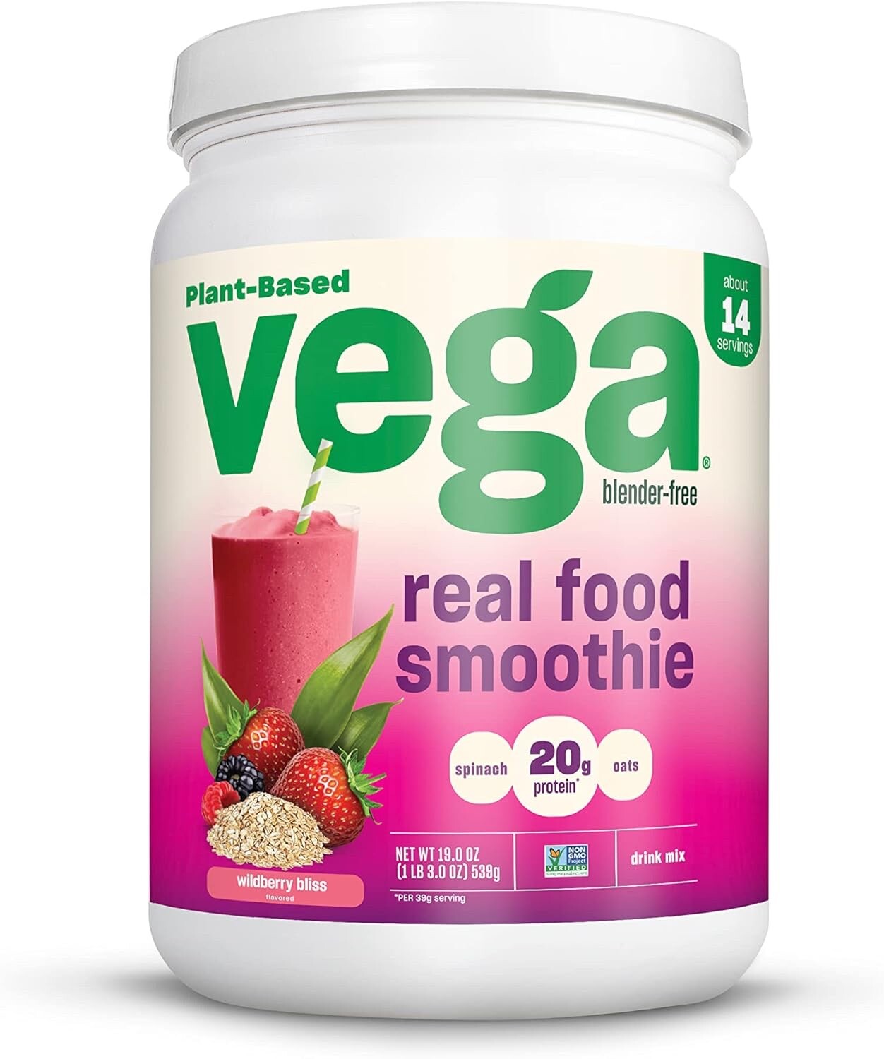 Vega, Real Food Smoothie Wildberry Bliss, 1 Each, 19 Oz