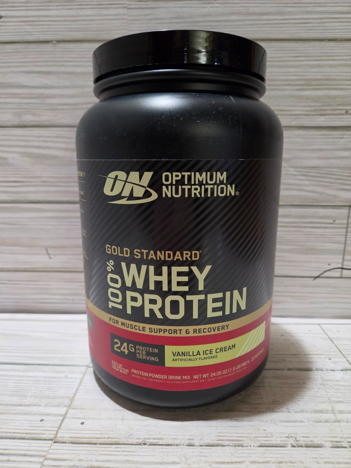 Optimum Nutrition Gold Standard 100% Whey Protein Vanilla Ice Cream 24 OZ 9/2027