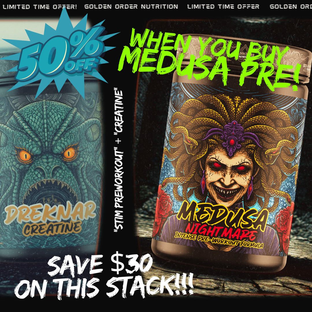 Golden Order Medusa Preworkout • Huge Pump • Focus • Energy • Power • Endurance