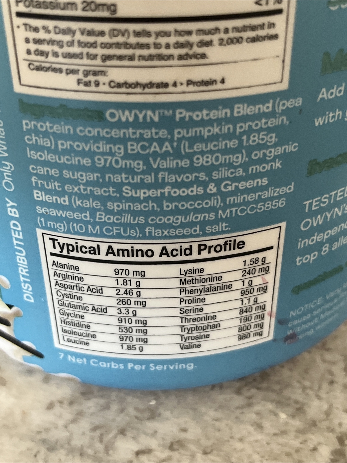 OWYN Only What You Need Plant-Based Protein , Smooth Vanilla, 1.05 lbs