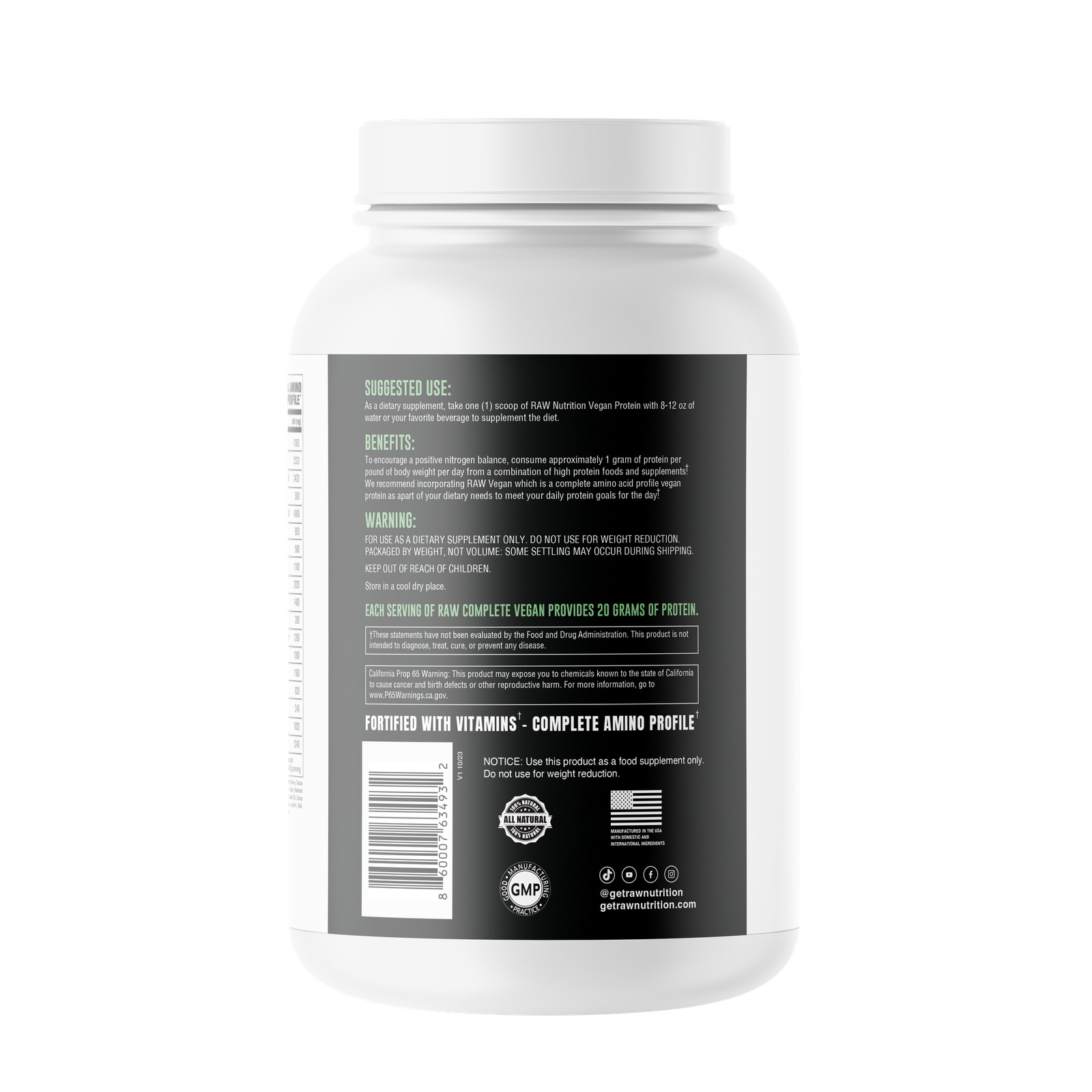 Vegan Protein – Cookies & Cream (25 Servings)