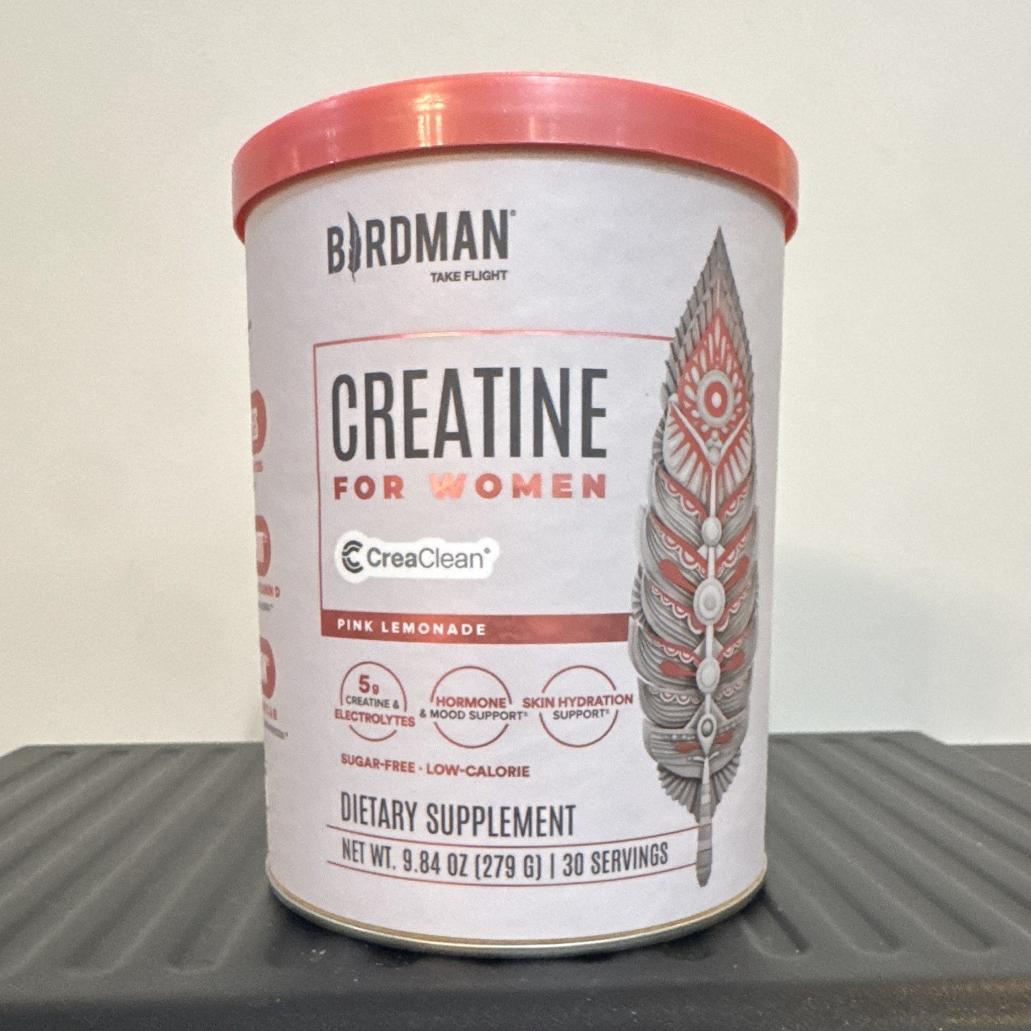 BIRDMAN CreaClean Creatine Powder Women Sugar Free Pink Lemonade 9.84oz