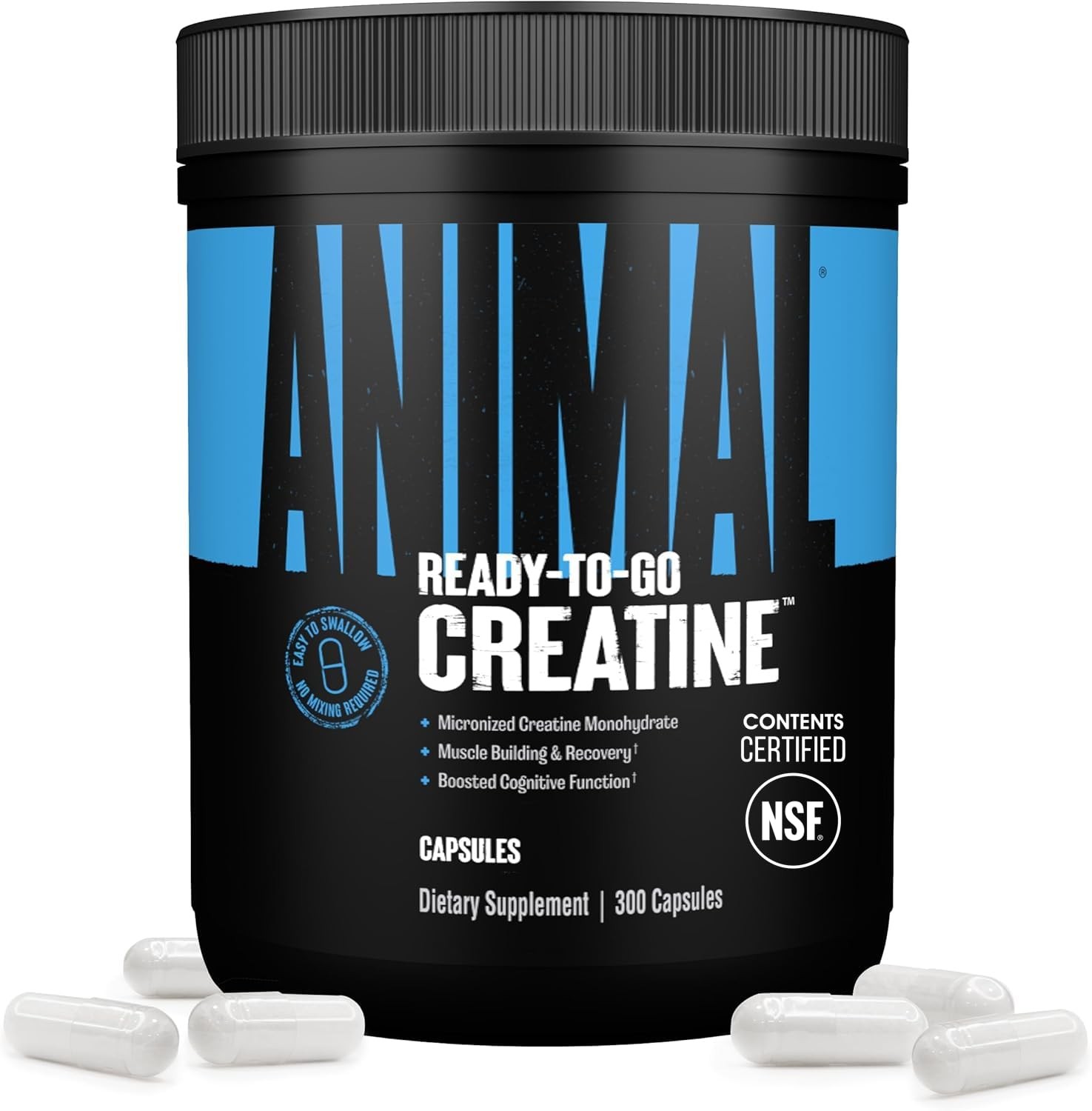 Micronized Creatine Monohydrate Capsules – 300 Caps, 2500mg per Serving to Su…
