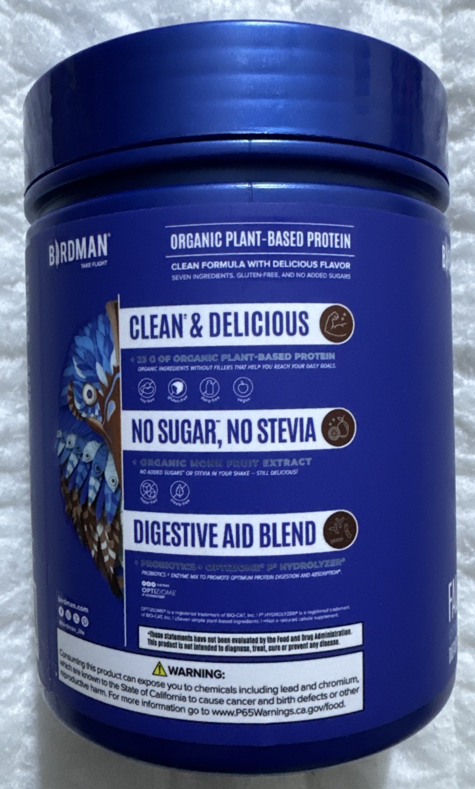 Birdman Falcon Organic Vegan Plant Protein Sugar Free Drink Powder Chocolate