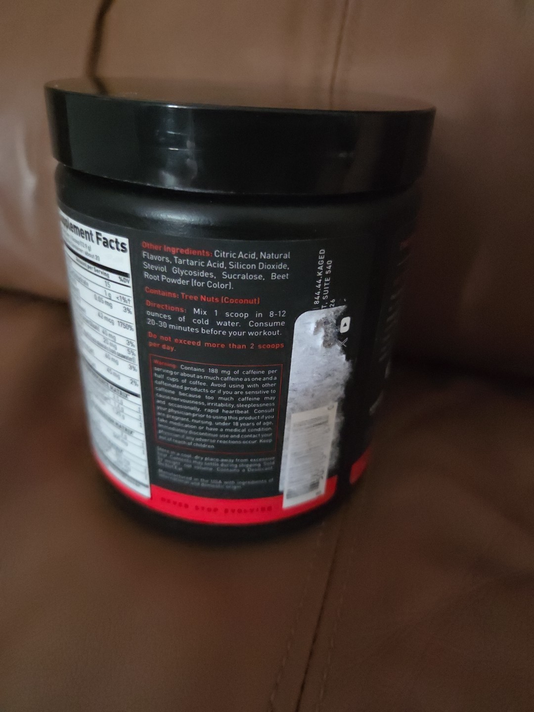 Kaged Sport Pre Workout Fruit Punch 20 Servings 2/5/27 188mg Caffeine Energy