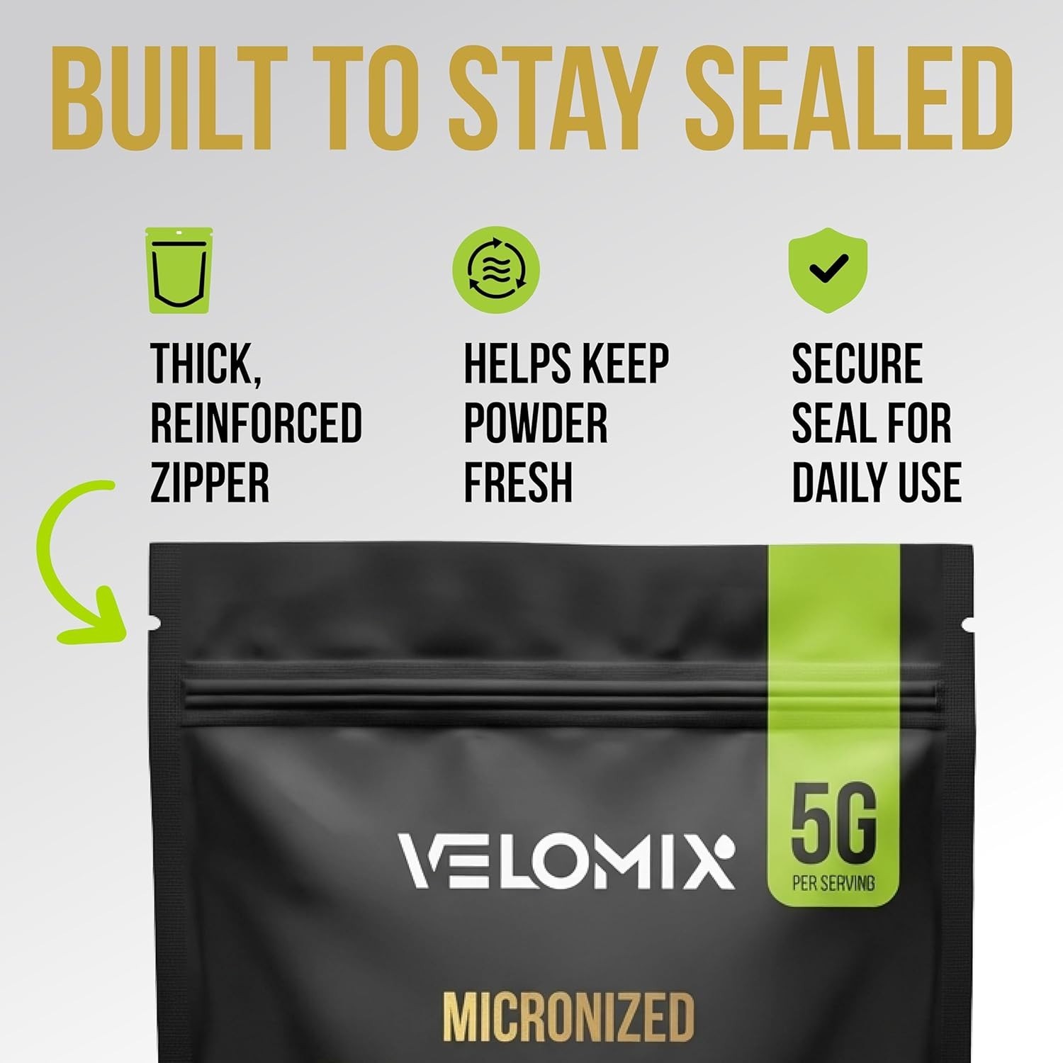 Daily Use Micronized Creatine Powder – 5000mg, 60 Servings for Strength Gains