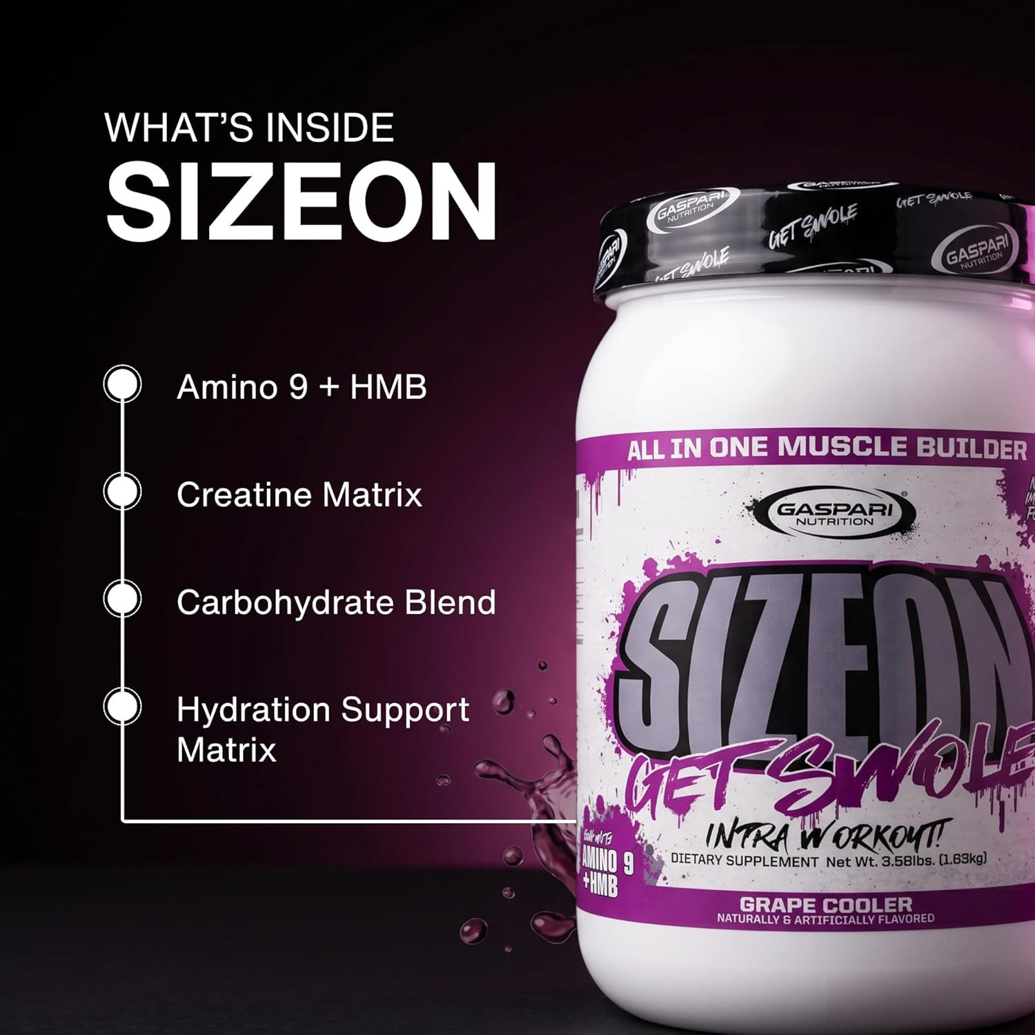 Sizeon Intra Workout, Whey Protein Powder, the Ultimate Hybrid Intra-Workout Ami