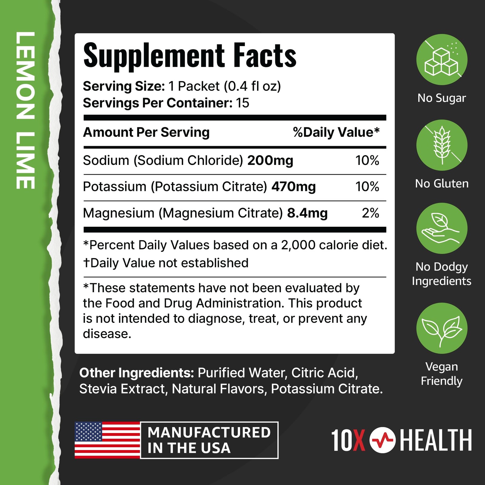 10X Health Electrolyte Drink Mix – Hydration Packets – Sodium, Magnesium, Potass