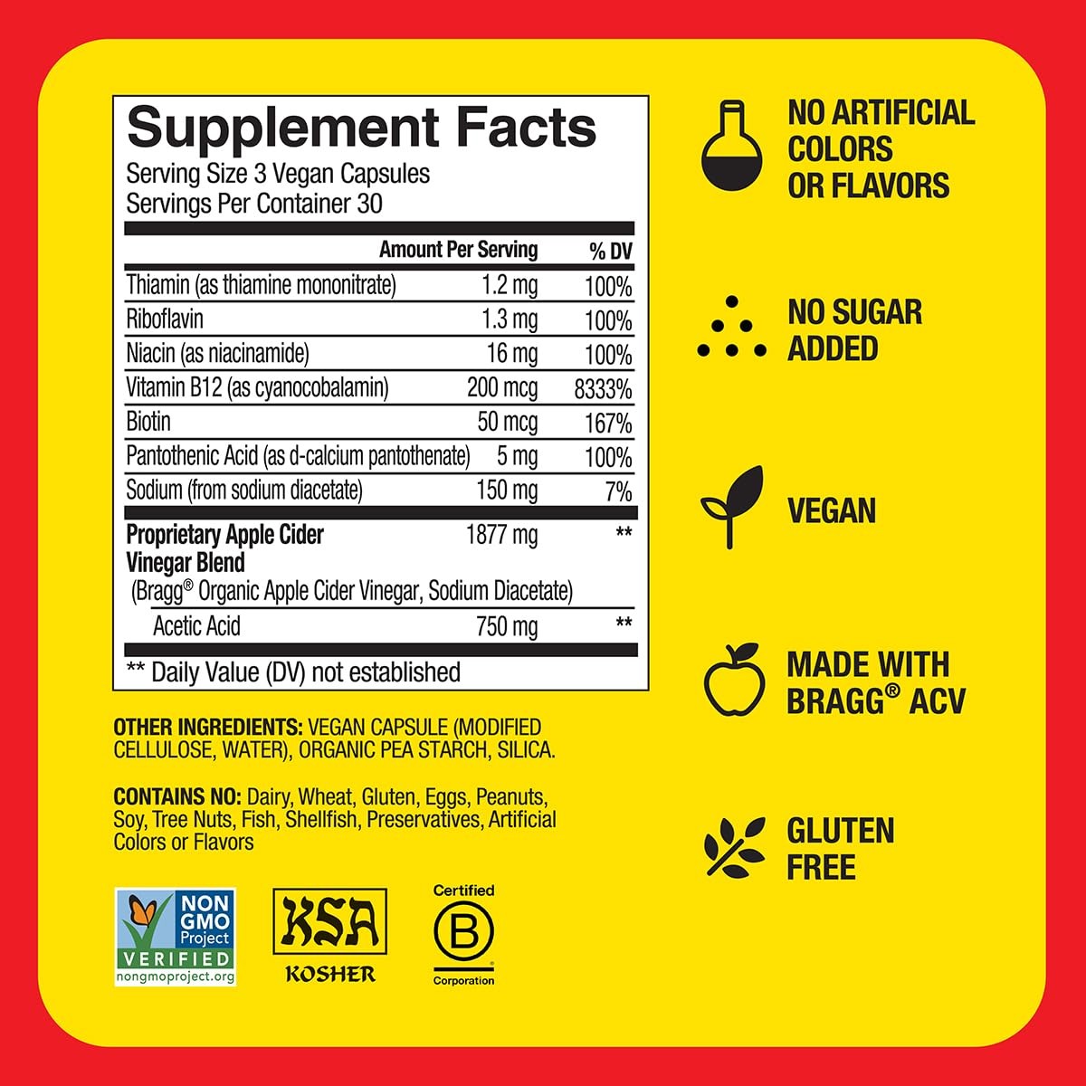(Pack of 4) Bragg ACV Energy Apple Cider Vinegar Energy Capsules 90 Capsules