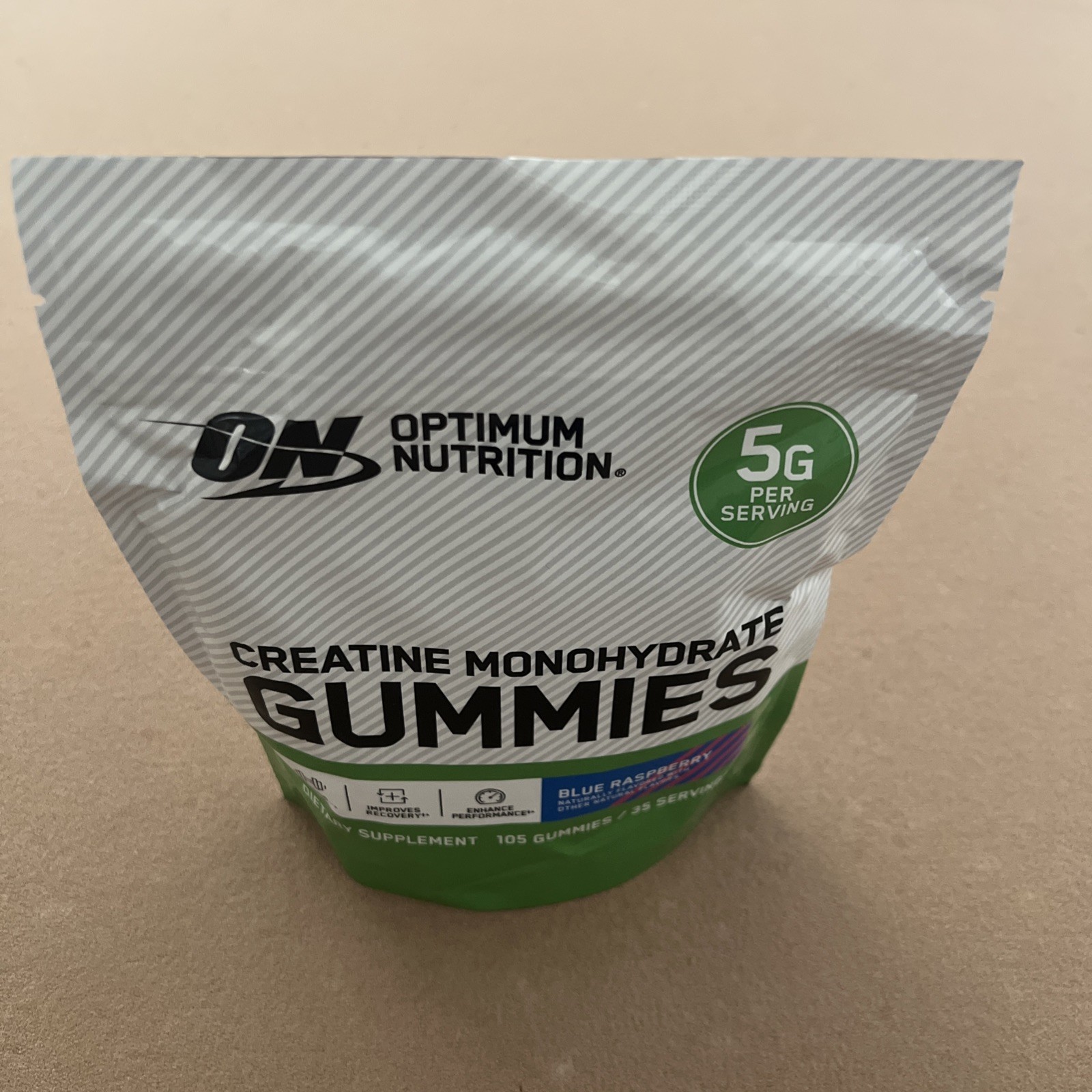 New Optimum Nutrition Creatine Monohydrate Gummies 105 Count 35Servings exp 3/27
