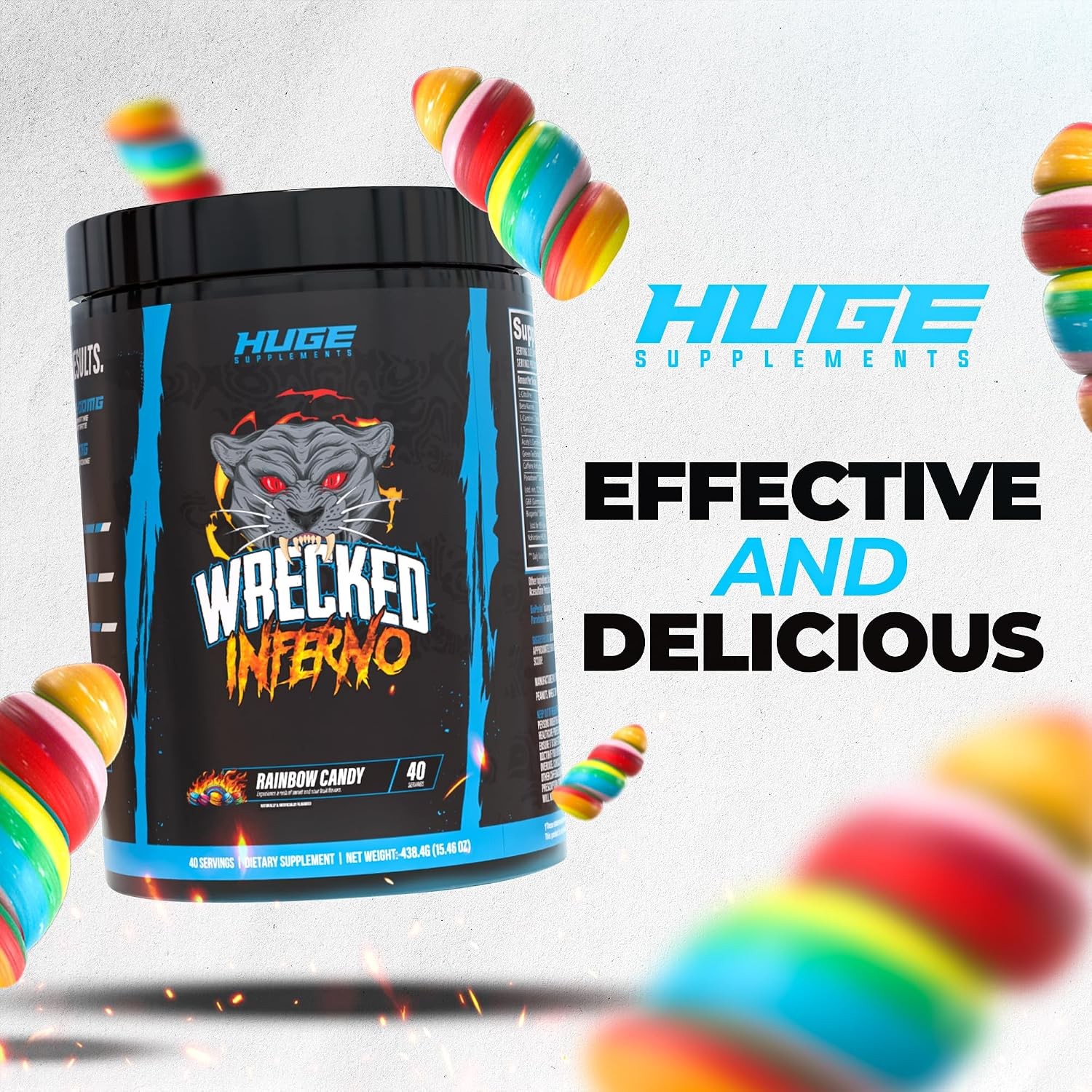 Thermogenic Pre Workout Rainbow Candy Flavor Increase Energy & Boost Workout