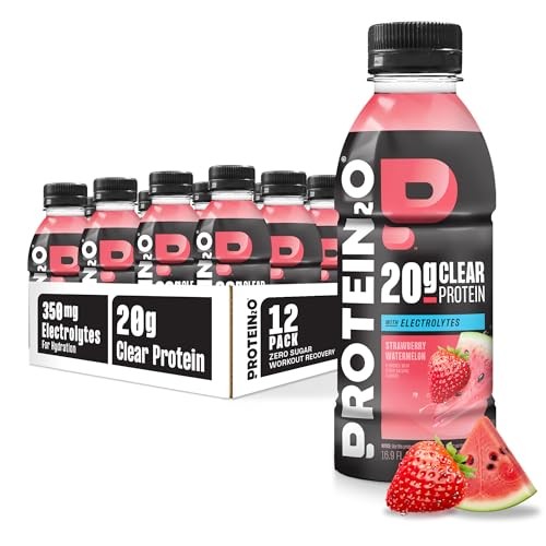 Protein2o Whey Protein Isolate Drink, Strawberry Watermelon, 16.9oz, 12 Count