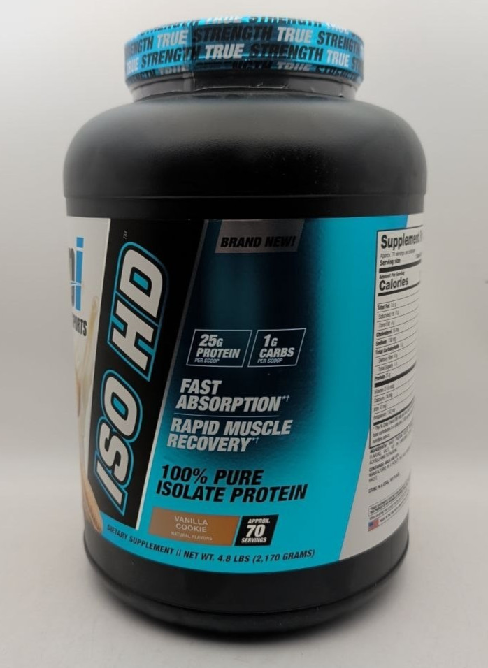 BPI Sports ISO HD Pure Isolate Protein Powder Vanilla Cookie 4.8 Lbs 70 Servings