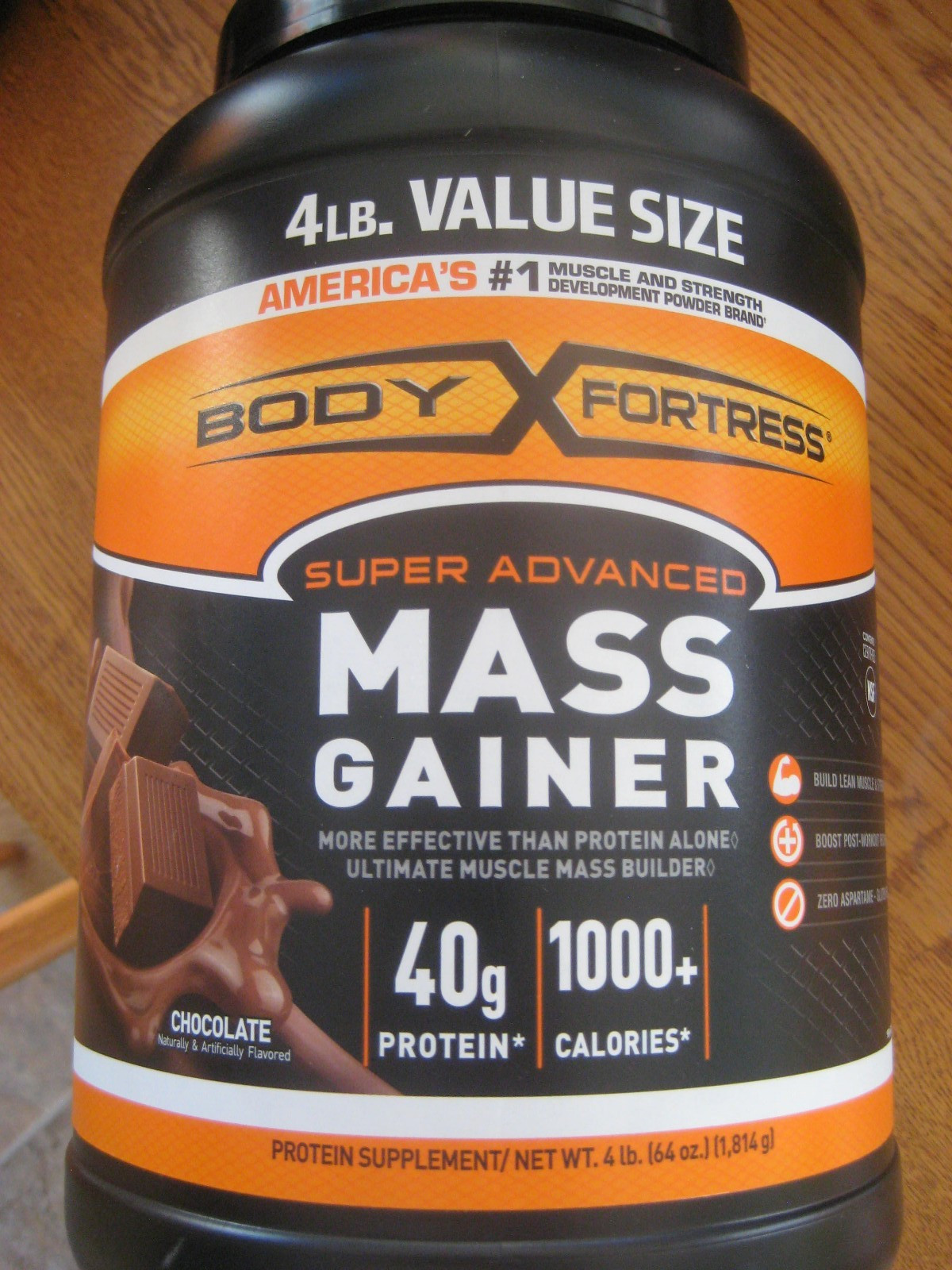 Body Fortress Super Advanced Mass Gainer Chocolate 4 Lb Protein Powder 10/27