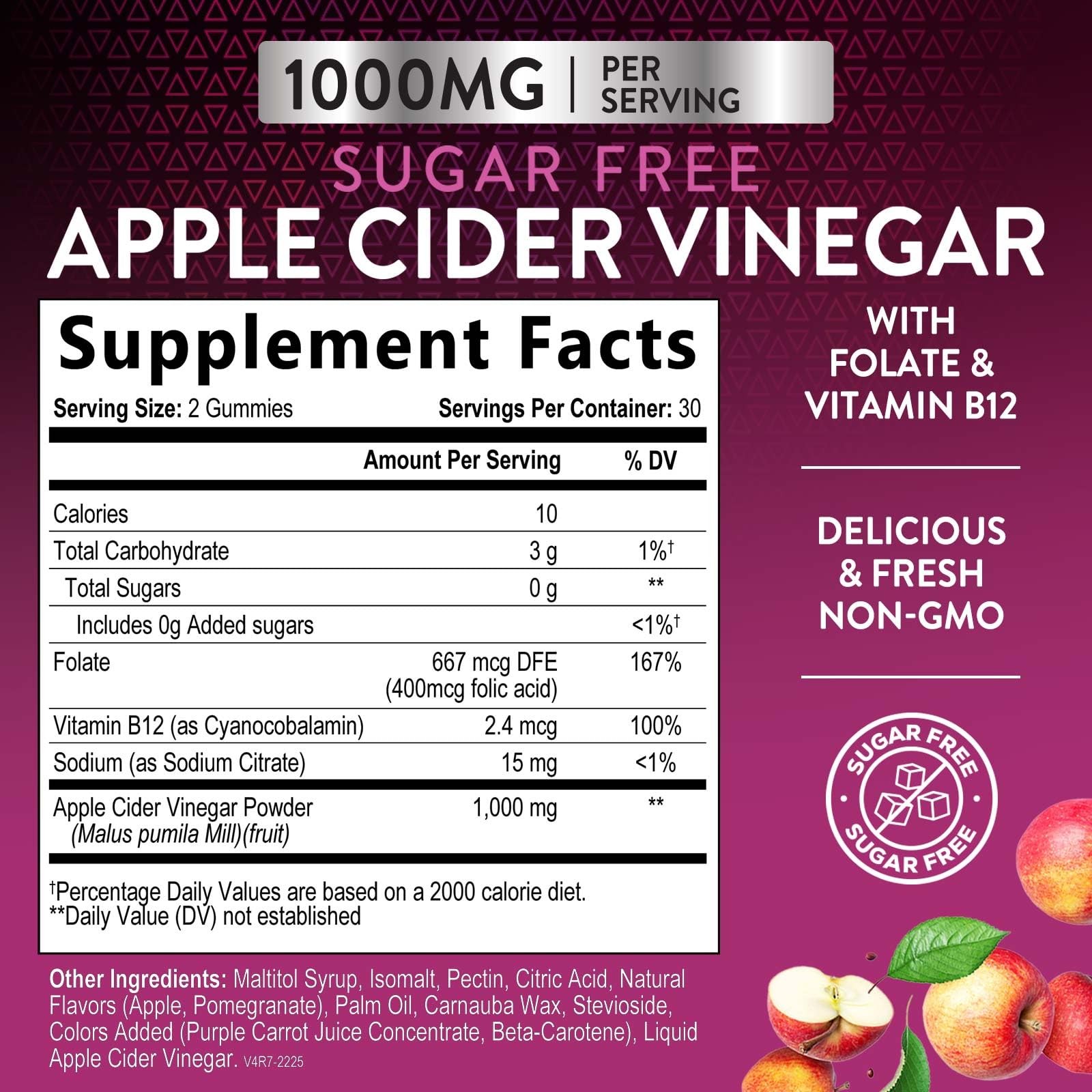 Apple Cider Vinegar Gummies for Weight Loss – Sugar Free – Max Strength ACV Gumm