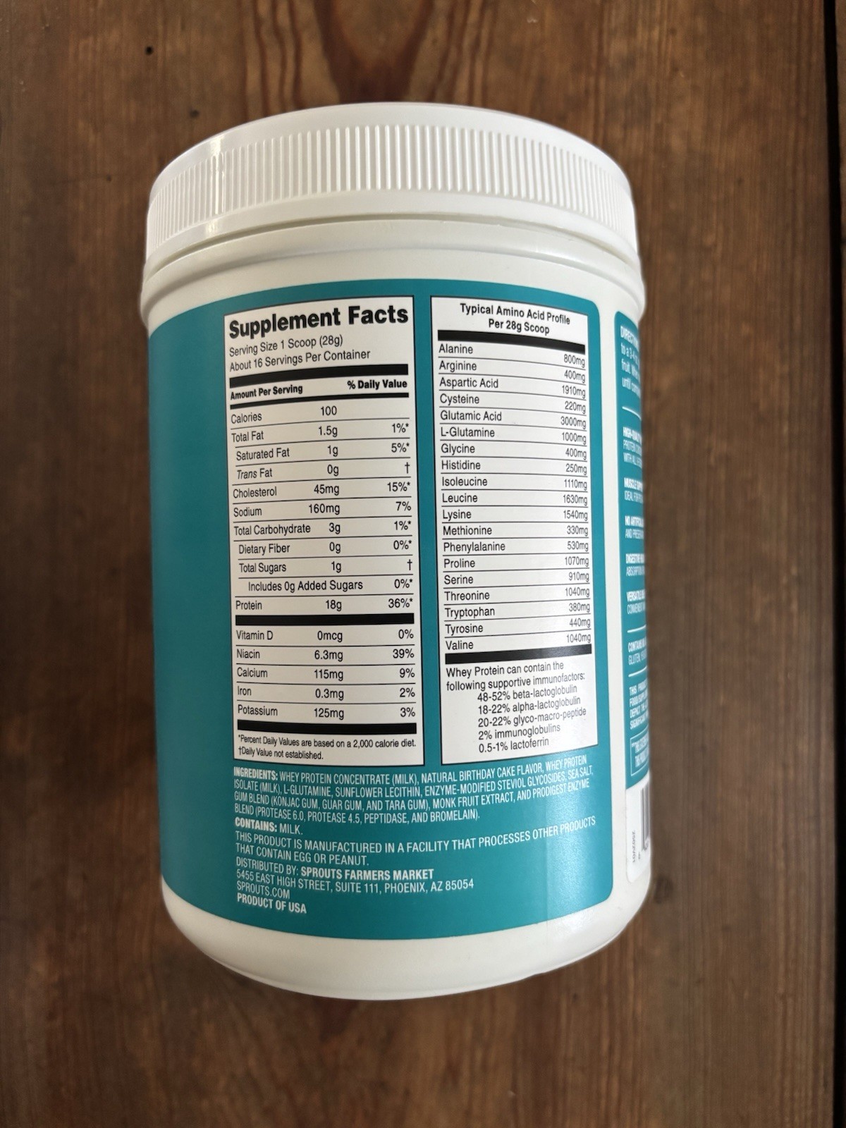 Sprouts Farmers Market Gluten-Free Low Carb Whey Protein Birthday Cake NEW