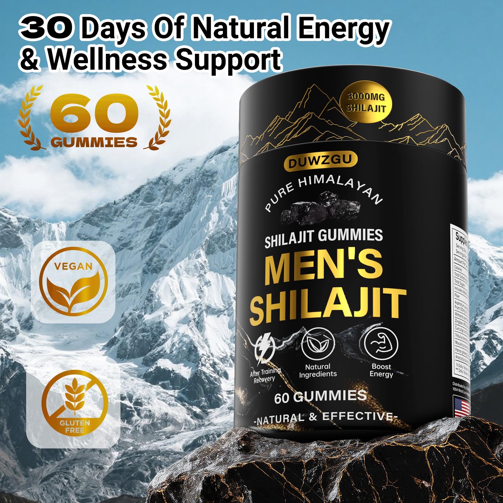 Himalayan Shilajit Gummies for Men & Women –100% Natural Organic Gold Gummies…