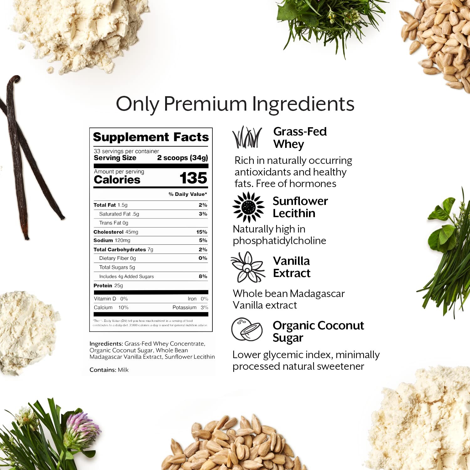 ProMix Nutrition Whey Protein Powder, Vanilla GrassFed ­Post Workout Fitnes…