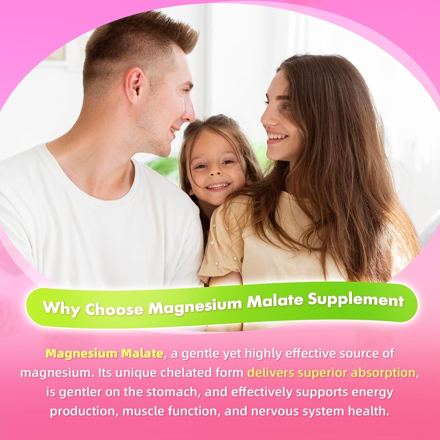 Magnesium Malate Gummies Magnesium 400 mg High Absorption Magnesium Mineral 60ct