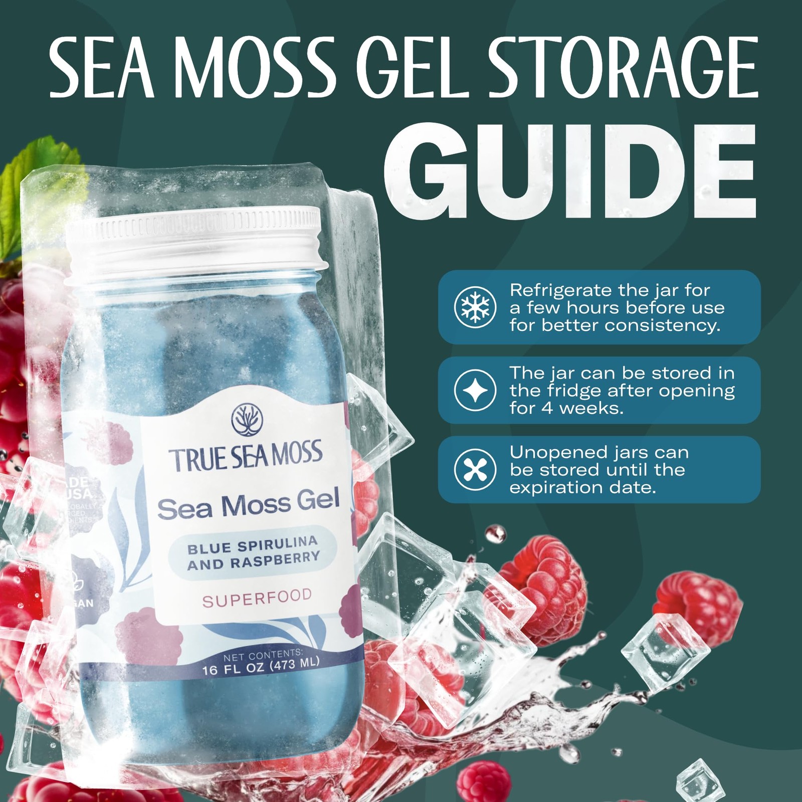 TrueSeaMoss Sea Moss Gel – Made in USA – Wildcrafted Seamoss, Fruits & Jarred…