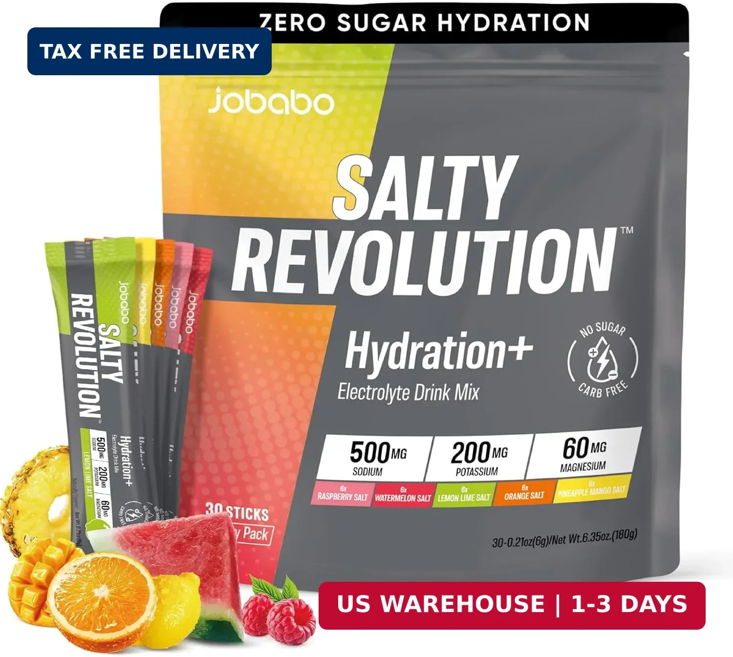 Salty Revolution Electrolytes Powder Packets | Keto, Energy & Sports Hydration S