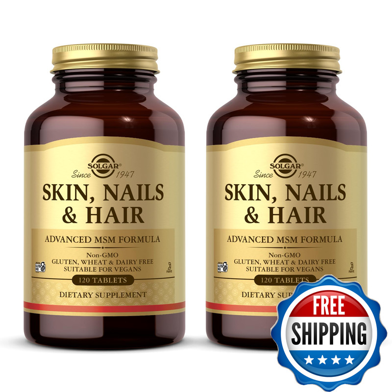 Solgar Skin Nails Hair – 120 Tablets Pack Of 2 – Advanced Msm Formula – Non Gmo