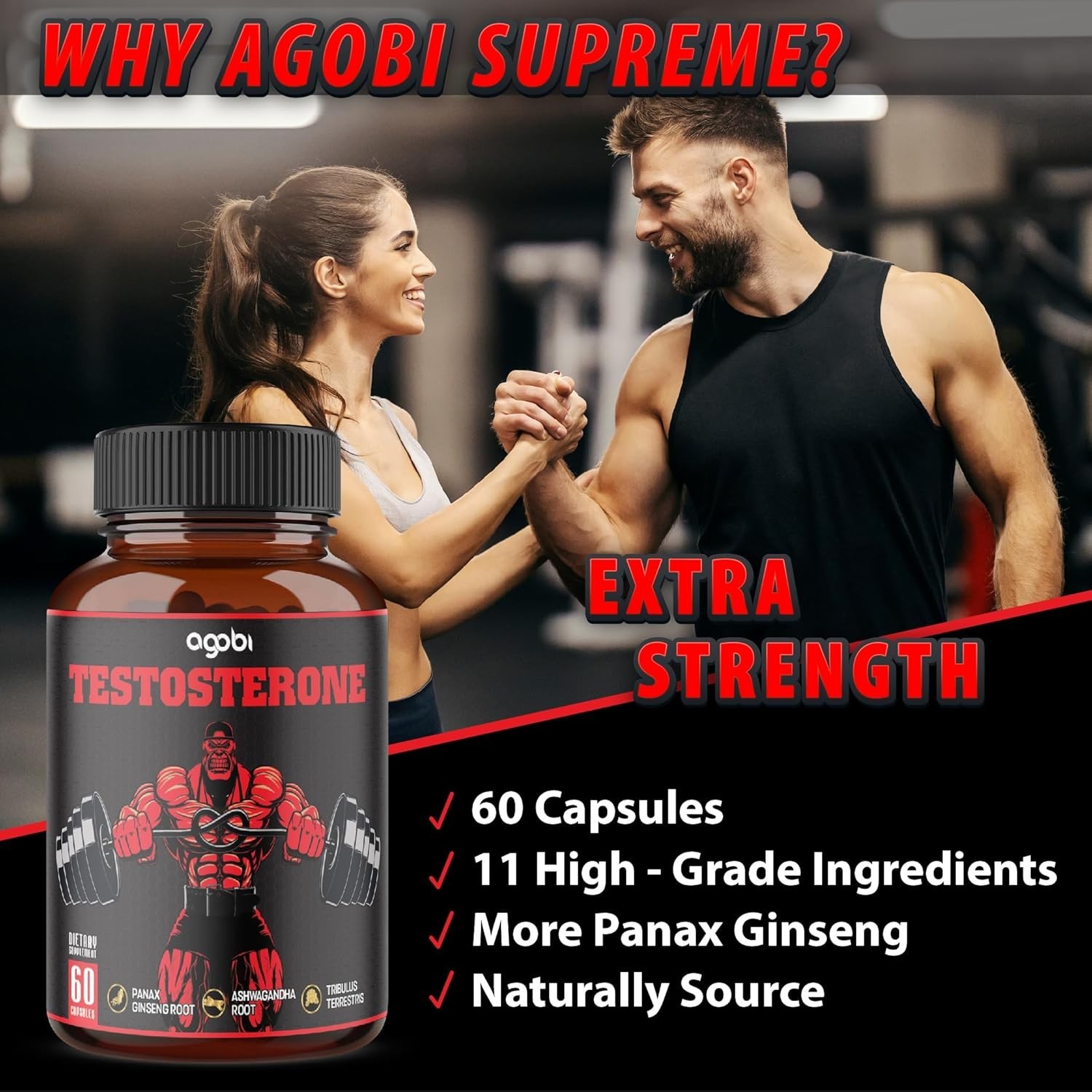 Legal STEROID ANABOLIC Pills BULKING Testosterone Booster MUSCLE GROW, 11 Herbs