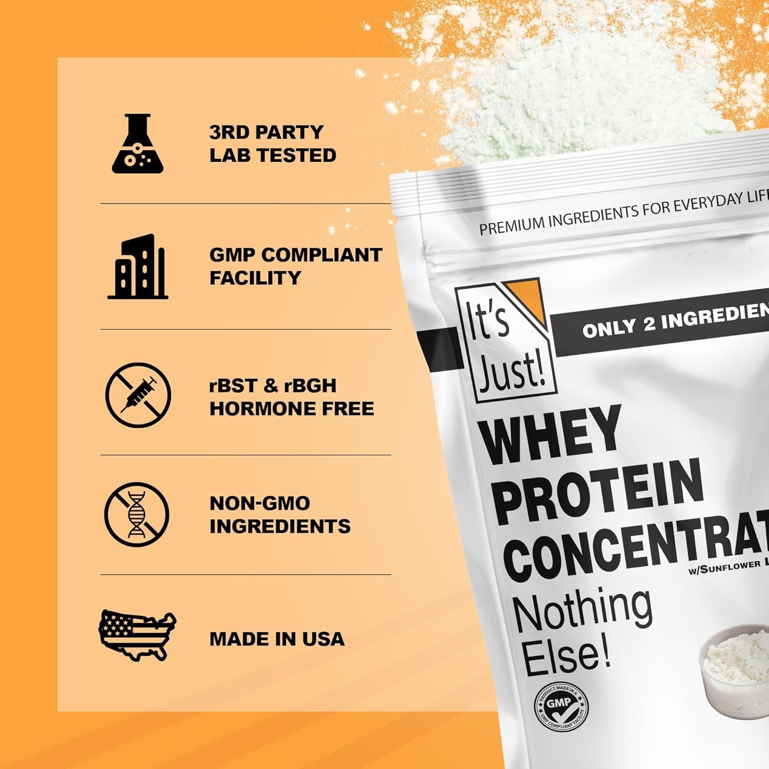 100% Whey Protein Concentrate – 1.25 lbs for Muscle Recovery & Post-Workout
