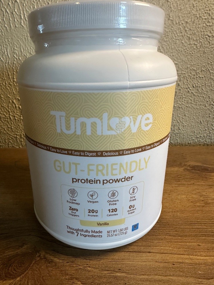 TumLove Gut-Friendly Protein Powder Vanilla Low FODMAP Vegan 1.6 LBS 25 Servings