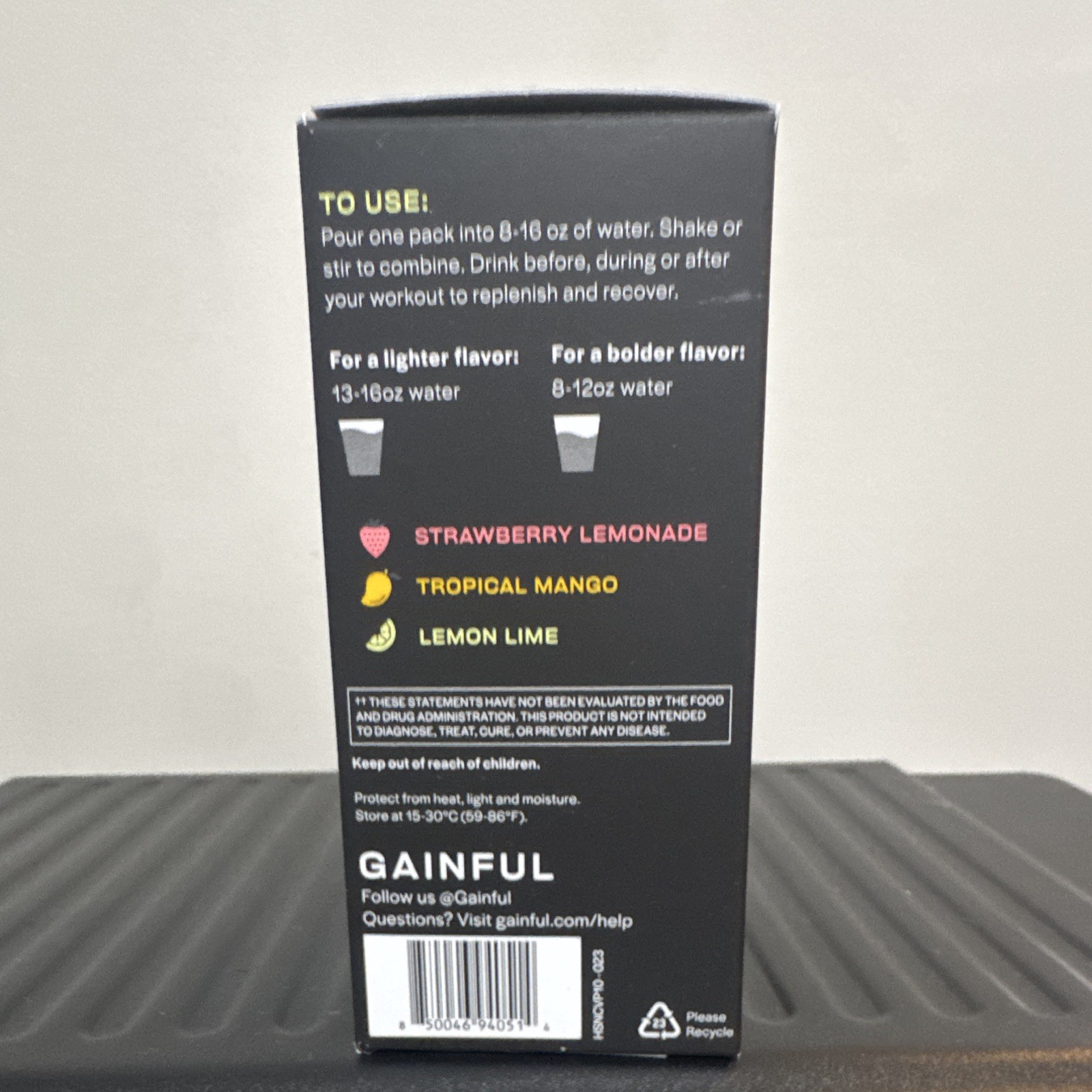 Gainful Hydration Electrolyte Drink Mix Powder Variety Pack 10 Sticks