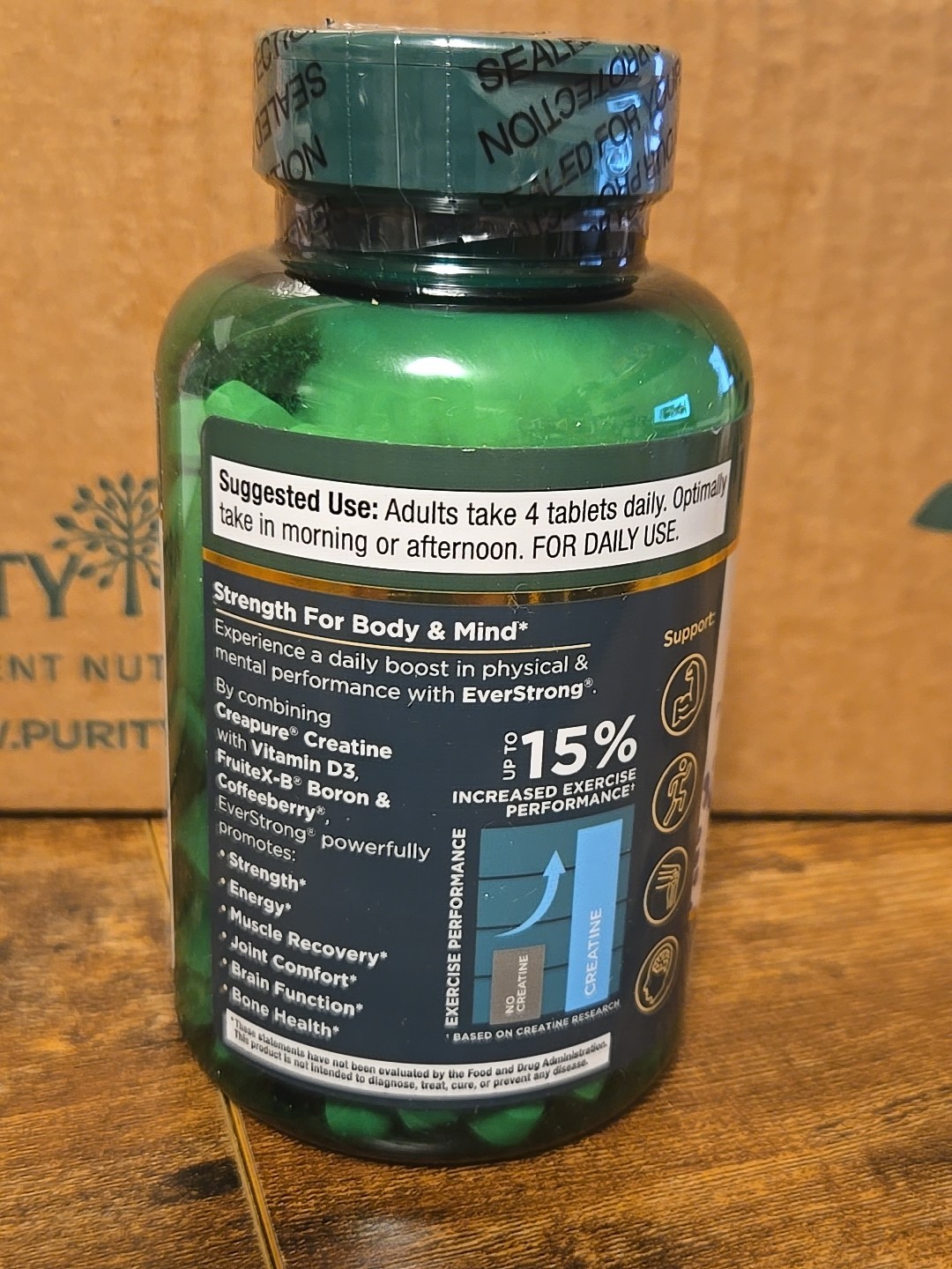 Everstrong Purity Products Body Mind Creatine 120 Tablets Sealed Exp 04/26