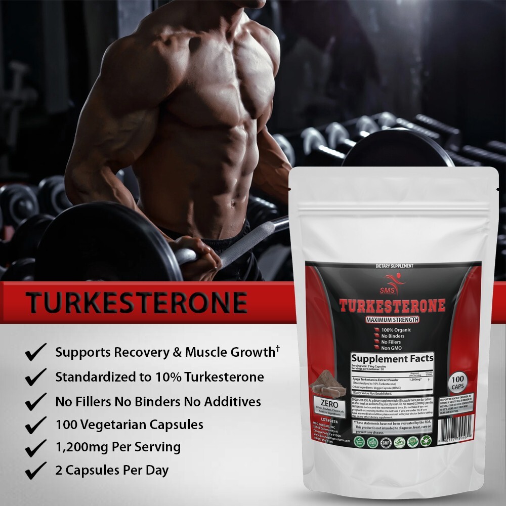 AJUGA TURKESTANICA 10% TURKESTERONE Organic High Potency Extract 200 Caps