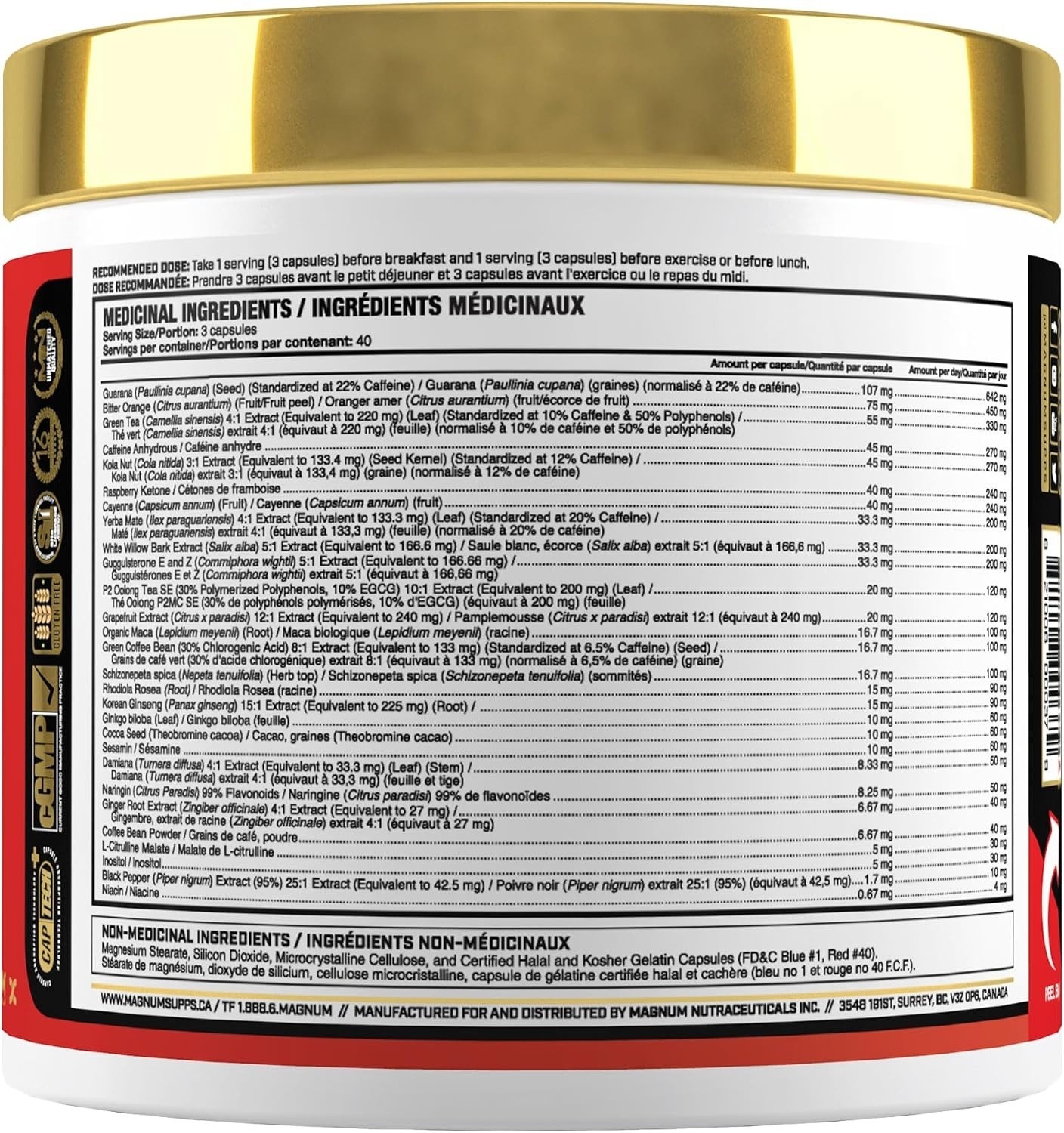 Magnum Neutriceuticals Heat Accelerated 120 Cap Raspberry Ketones Guggulsterone