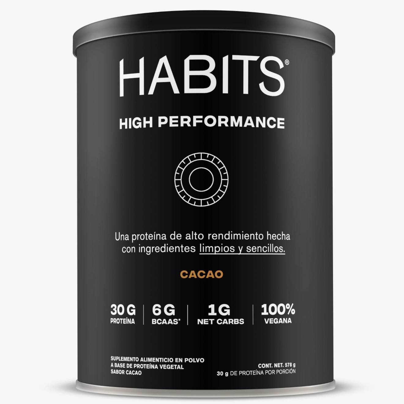 HABITS High Performance Vegan Protein Cacao 30g Protein 578g Clean Label