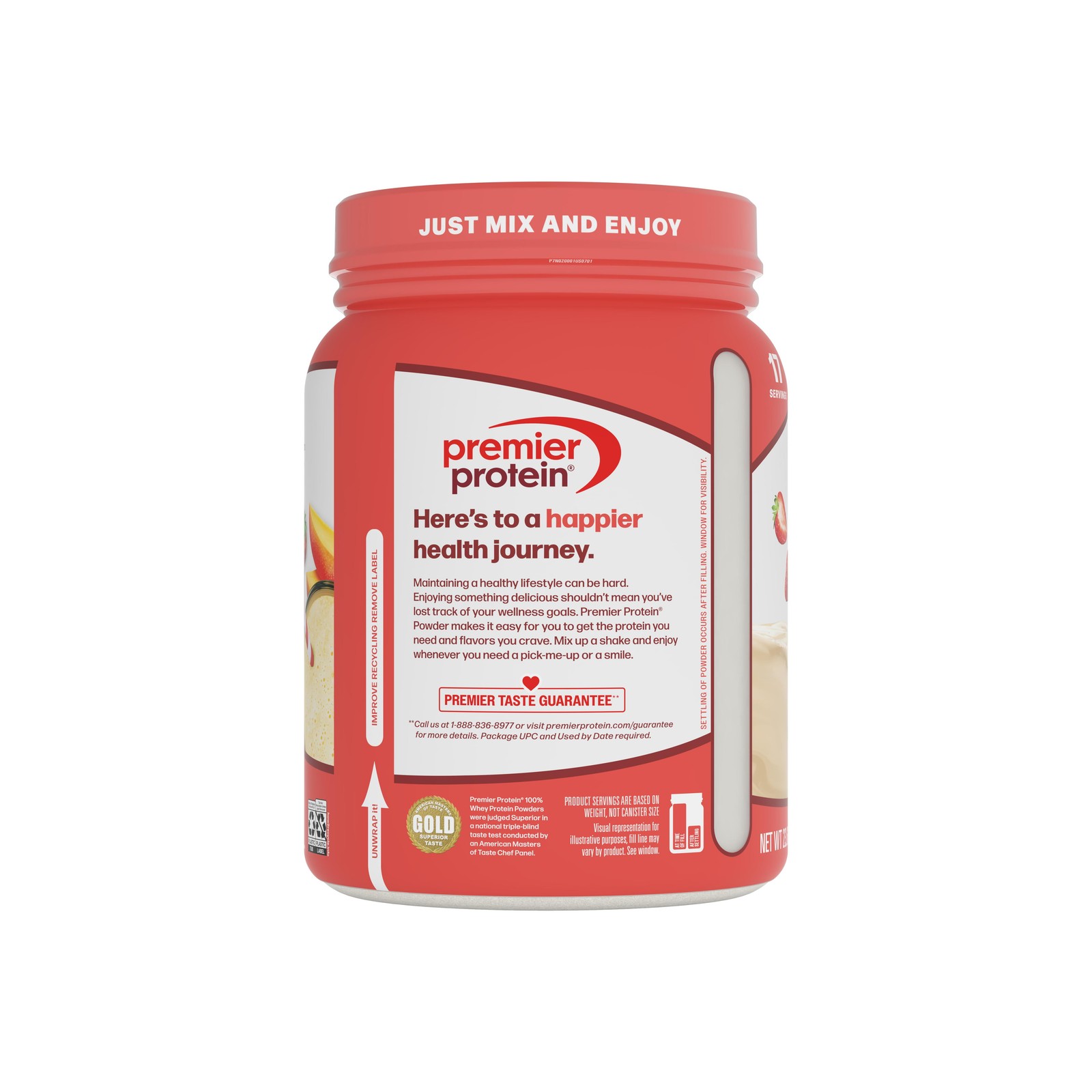 100% Whey Protein Powder, Strawberry Milkshake, 30G Protein, 23.3 Oz, 1.7 Lb