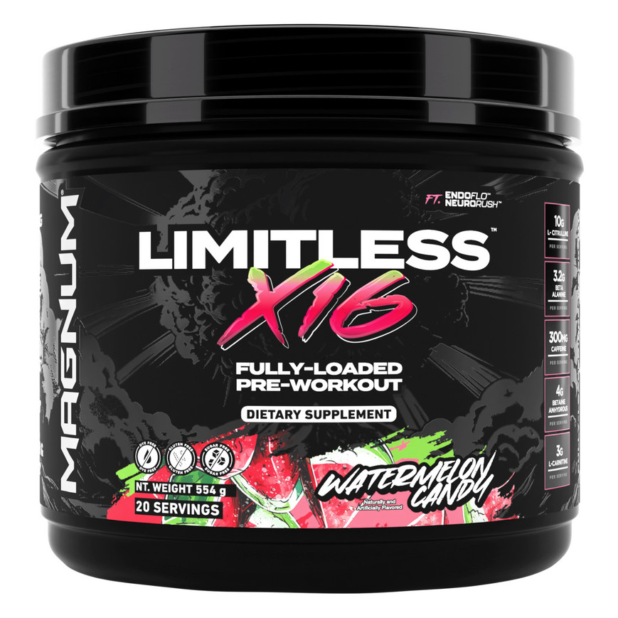 Magnum Nutraceuticals Limitless Pre-Workout Powder Energy X16