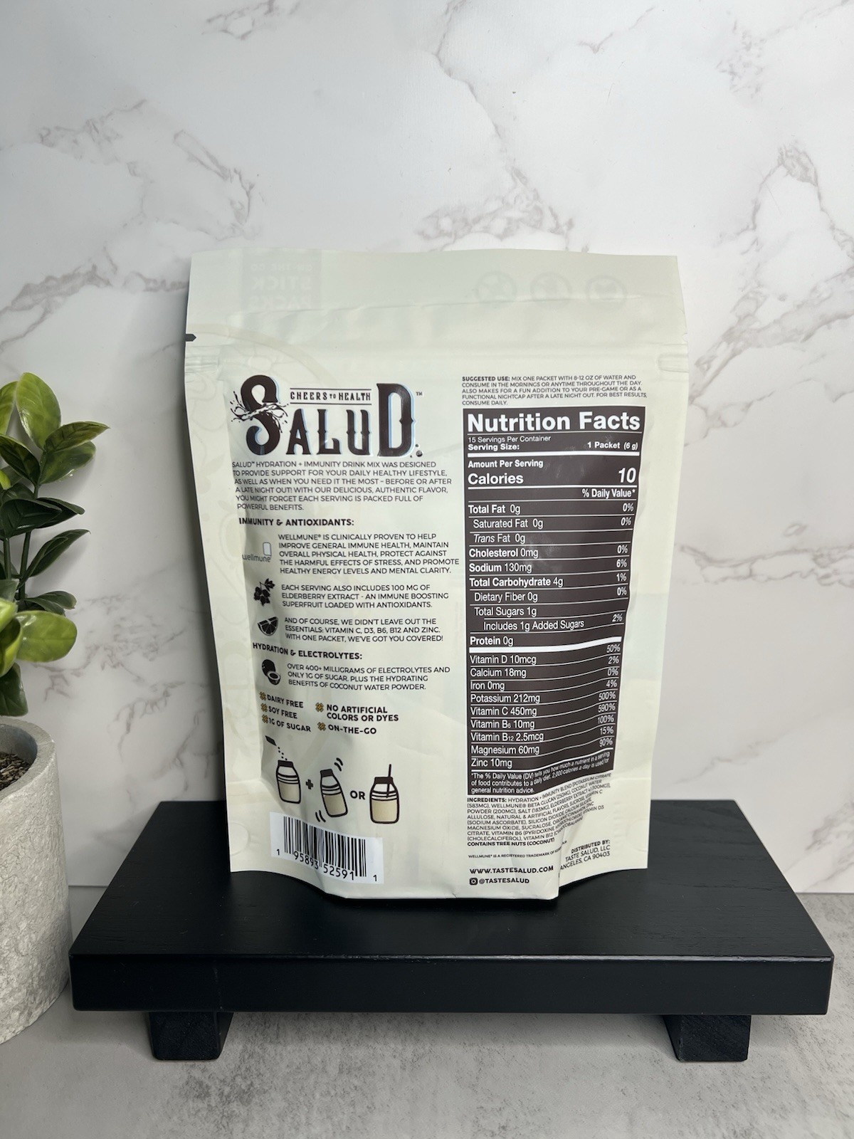 Salud Hydration+Immunity Electrolyte Drink Mix Horchata Agua Fresca 15 Exp 09/26