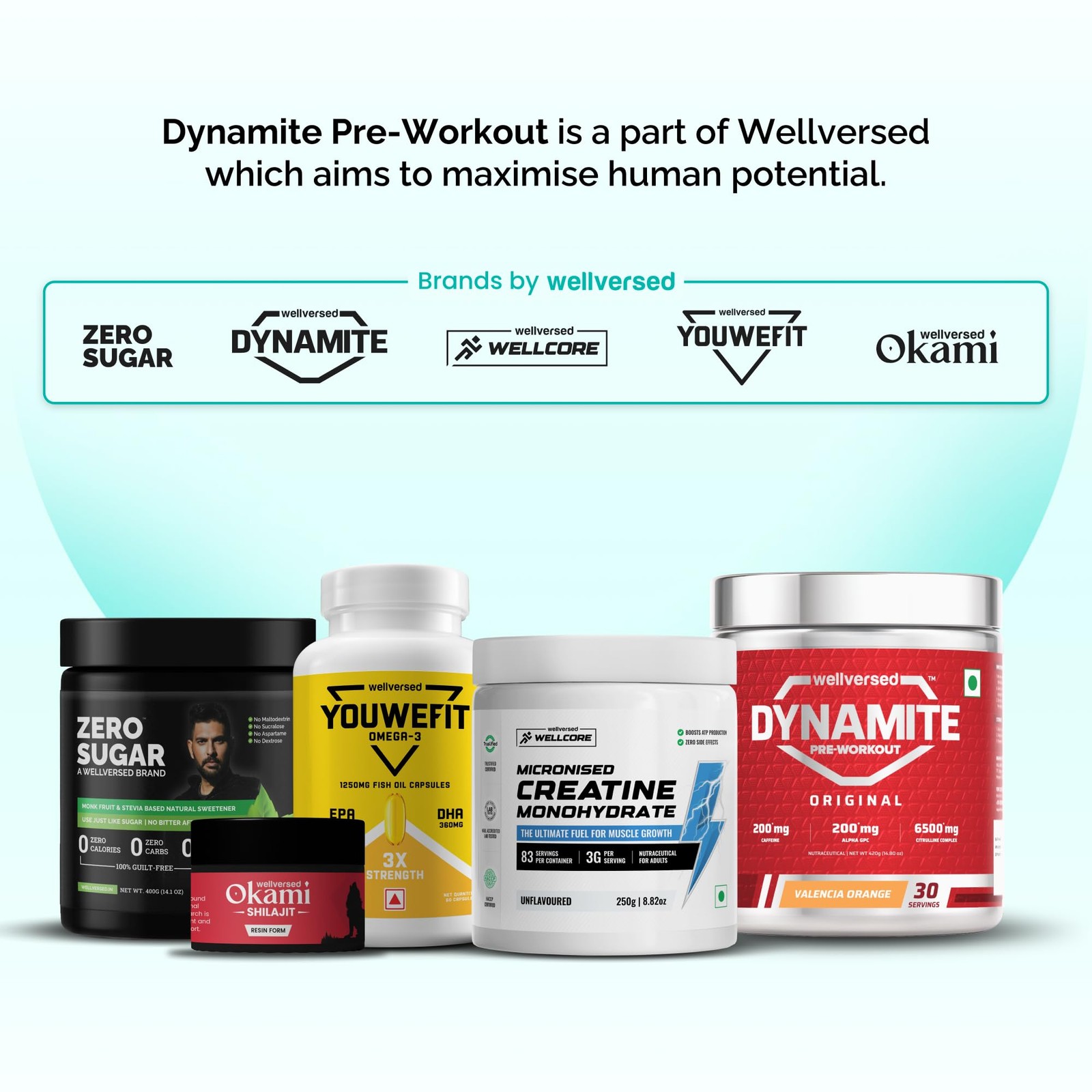 Wellversed Dynamite Caffeine Free Pre Workout 30 Servings Aam Panna 390g