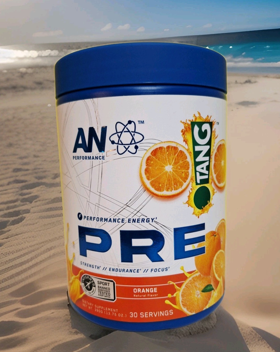 AN Performance TANG🍊 Pre-Workout, 30 Servings, 150mg Natural Caffeine, 04/2027✨