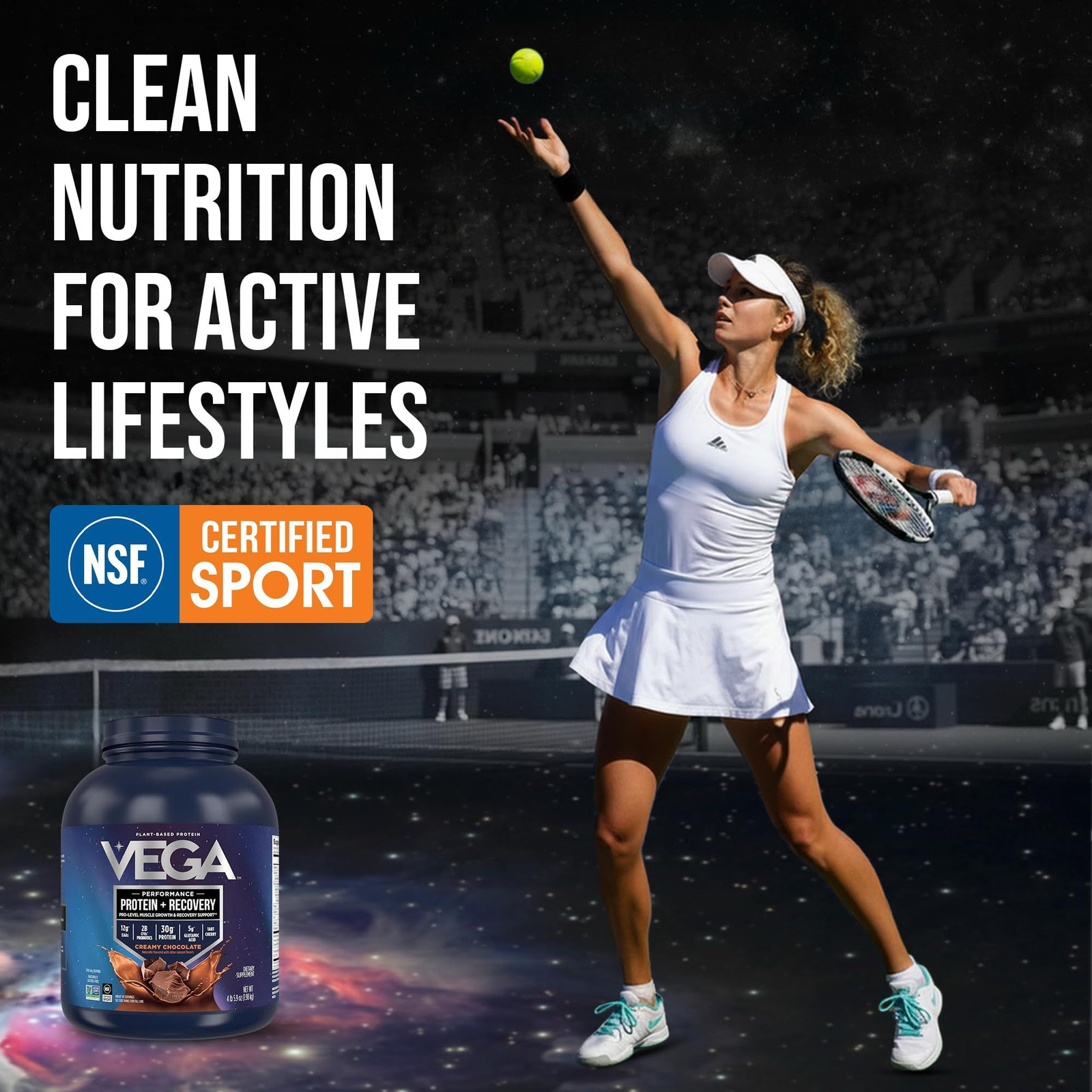 Vega Protein + Recovery, Chocolate – 30g Vegan 4 Pound (Pack of 1),