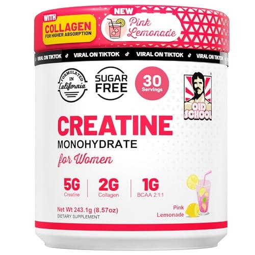Creatine Monohydrate Powder 5000mg Collagen BCAA Women Strength Recovery