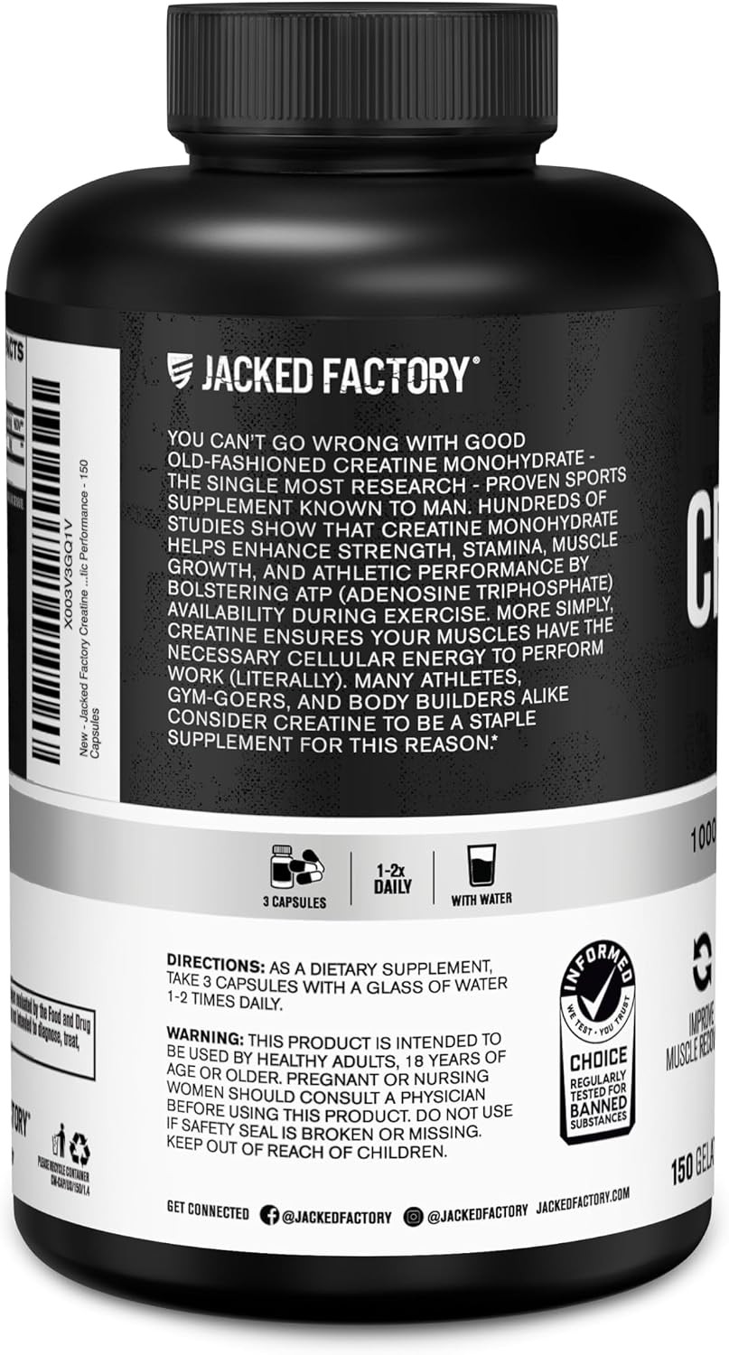 Creatine Monohydrate Capsules – Creatine Pills for Muscle Growth, Increased Stre