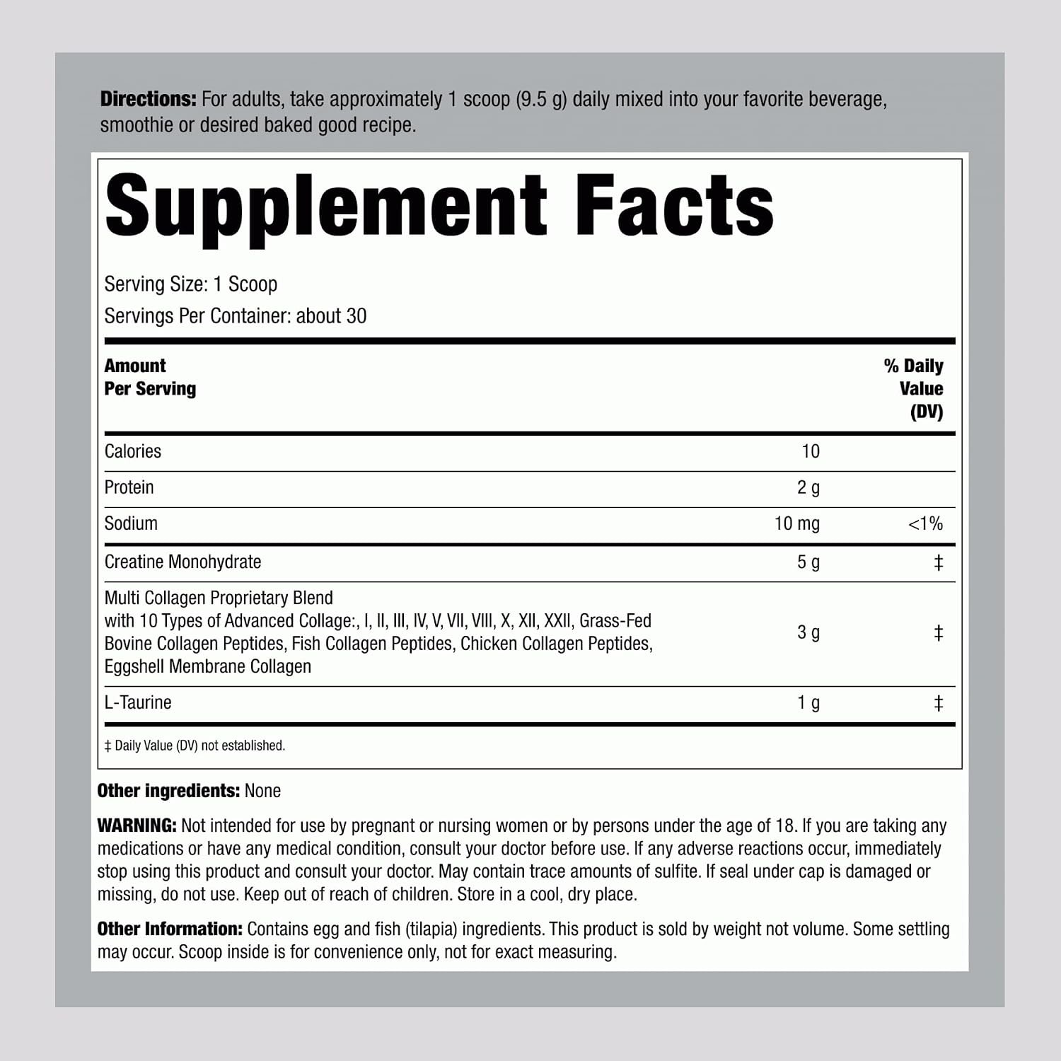 Creatine Monohydrate Powder with Collagen L-Taurine Muscle Building