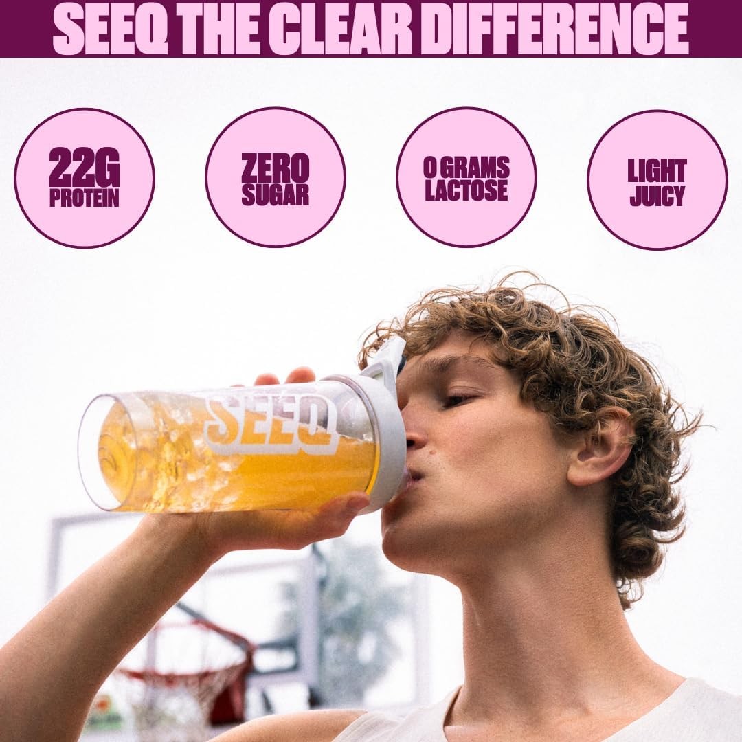 SEEQ Clear Protein Powder Fruit Punch Zero Sugar 22 Serv